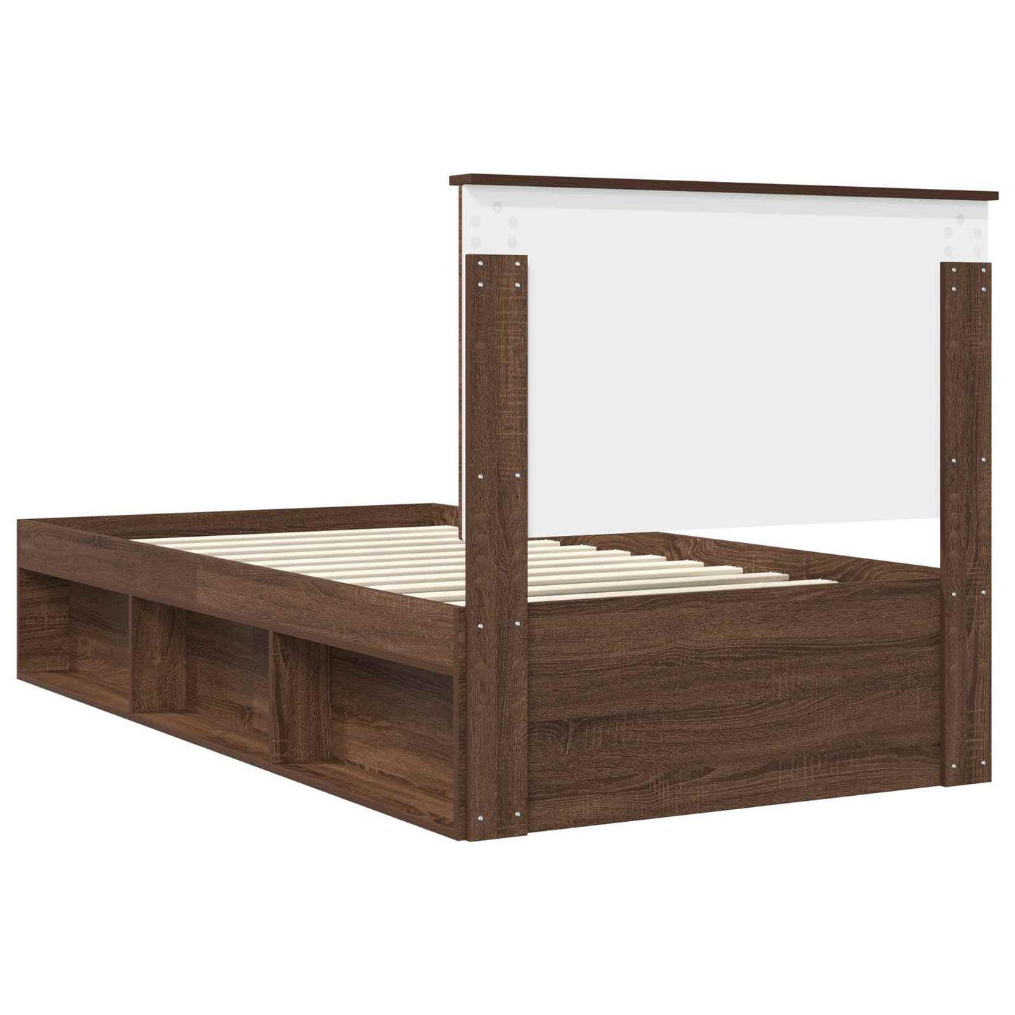 Bedframe Bruin Eiken 100 x 200 cm Massief grenenhout is nu te koop bij PeponiXL, paradijselijk wonen!