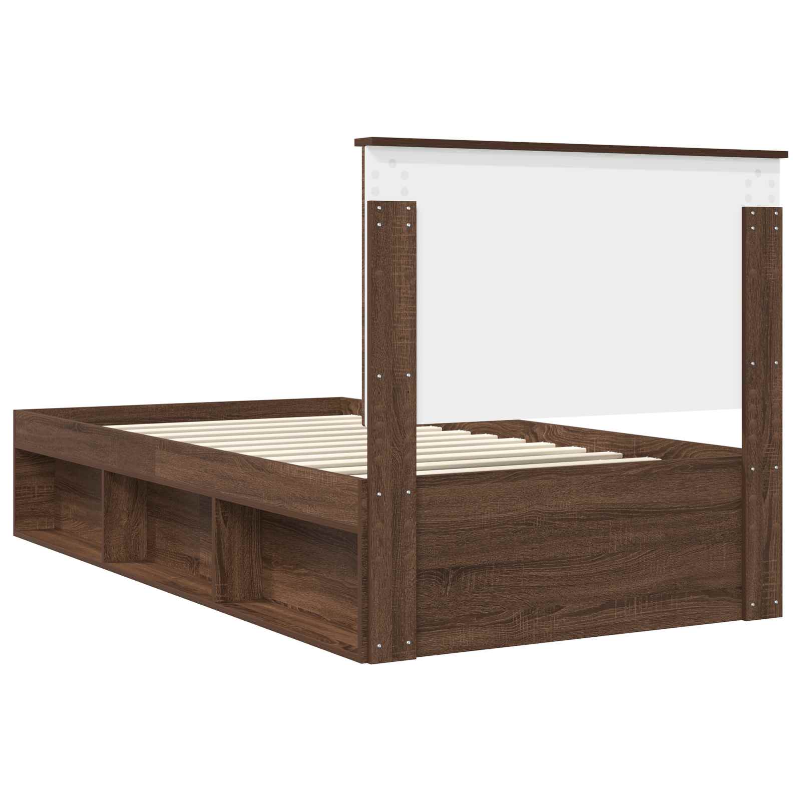 Bedframe Bruin Eiken 100 x 200 cm Massief grenenhout is nu te koop bij PeponiXL, paradijselijk wonen!