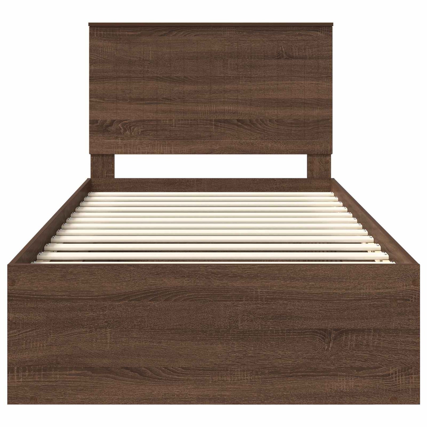 Bedframe Bruin Eiken 100 x 200 cm Massief grenenhout is nu te koop bij PeponiXL, paradijselijk wonen!