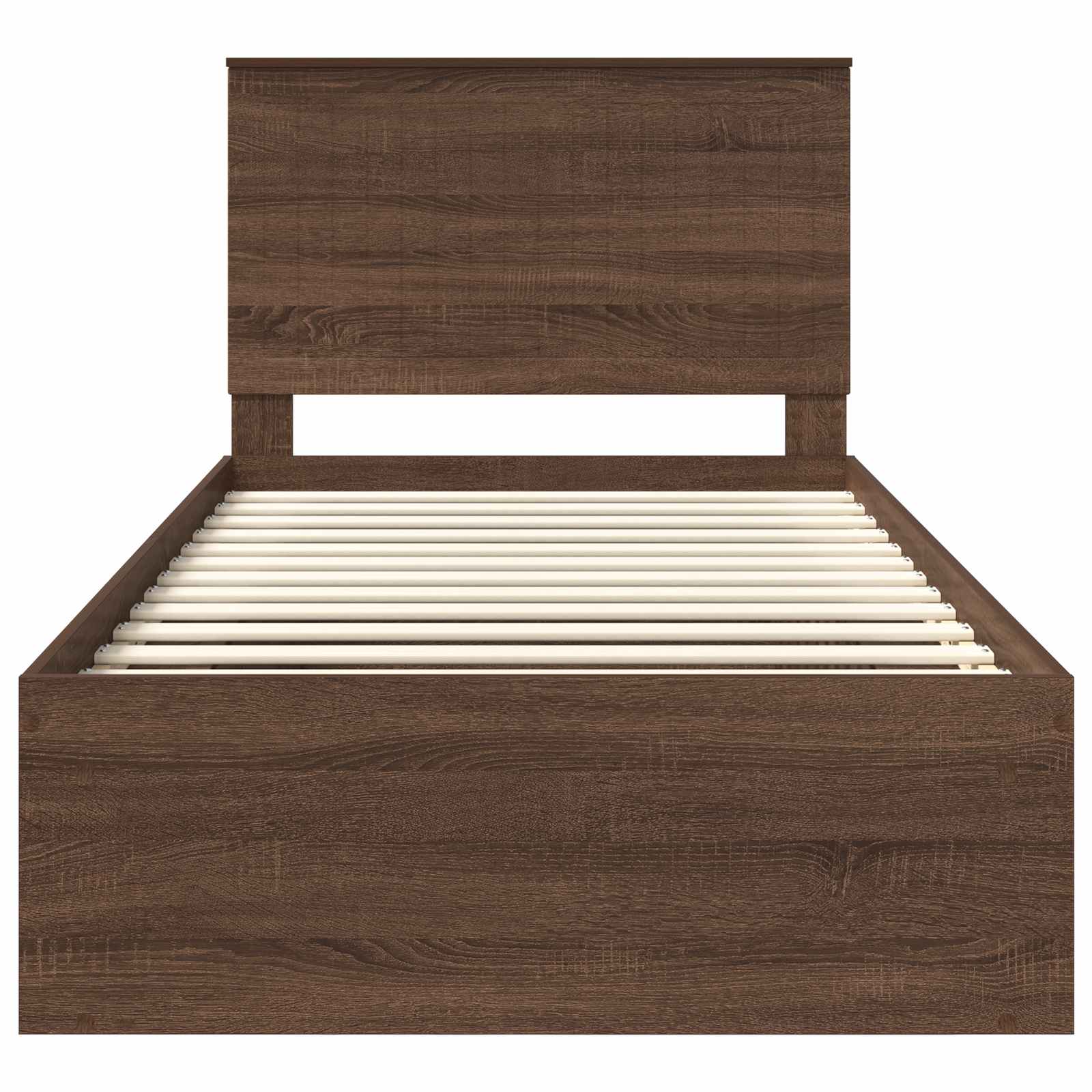 Bedframe Bruin Eiken 100 x 200 cm Massief grenenhout is nu te koop bij PeponiXL, paradijselijk wonen!