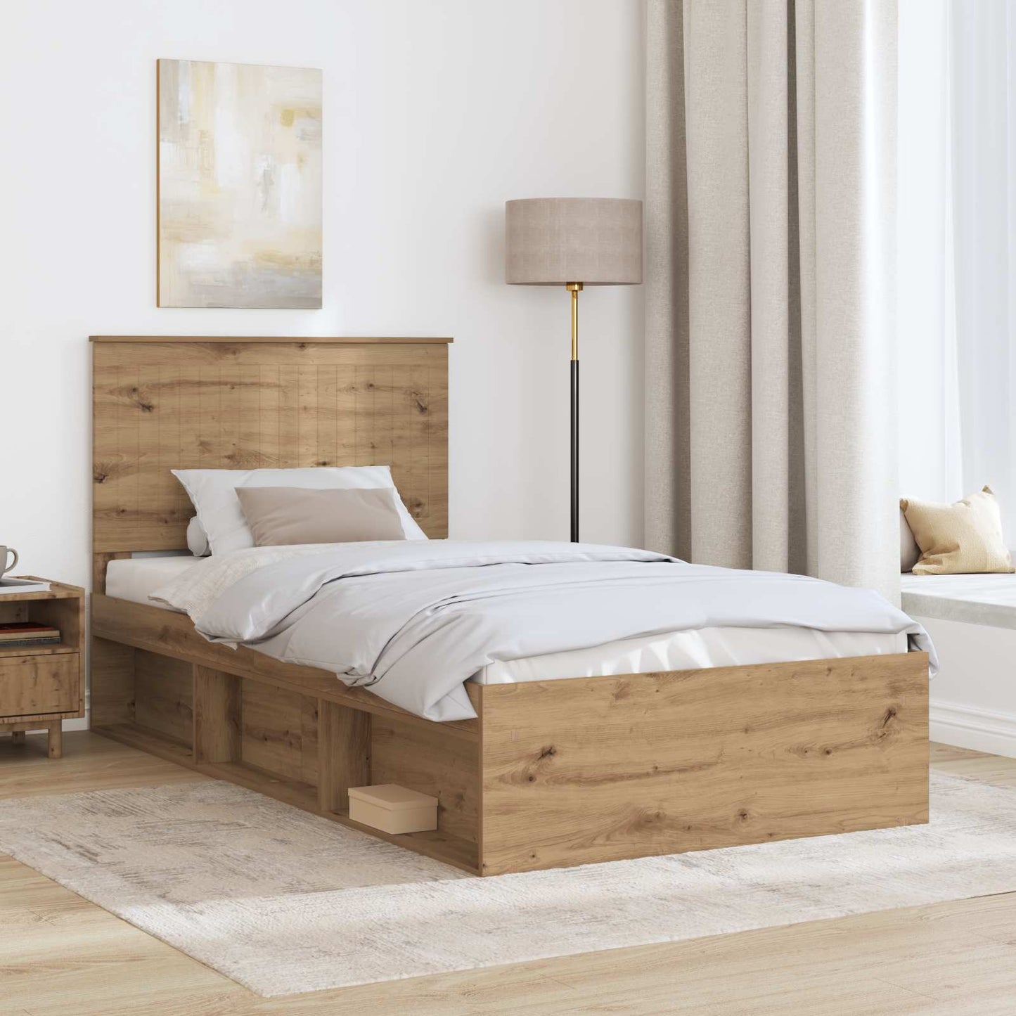 Bedframe Ambachtelijk eiken 100 x 200 cm Massief grenenhout is nu te koop bij PeponiXL, paradijselijk wonen!