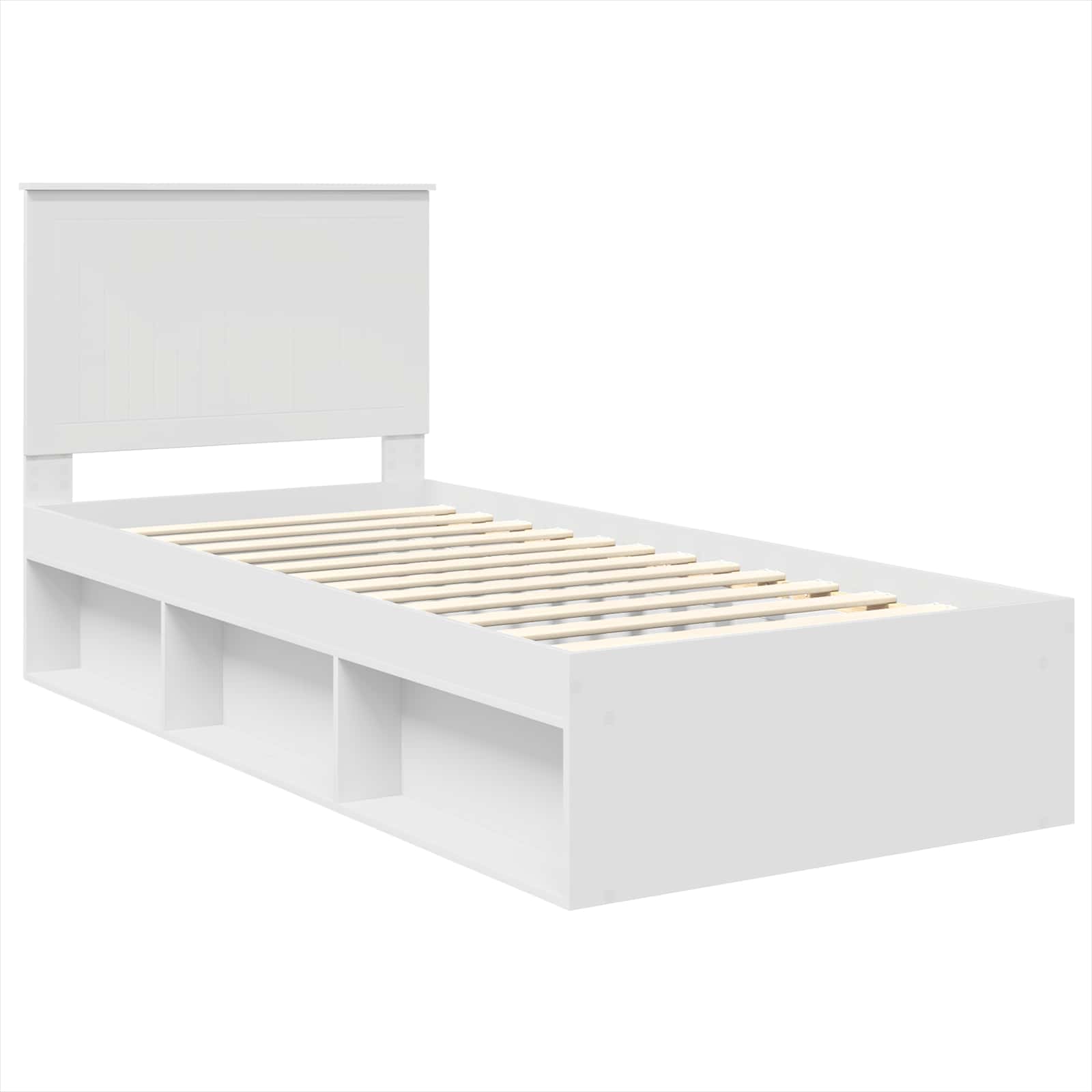 Bedframe met hoofdeinde Wit 90 x 200 cm Massief grenenhout is nu te koop bij PeponiXL, paradijselijk wonen!