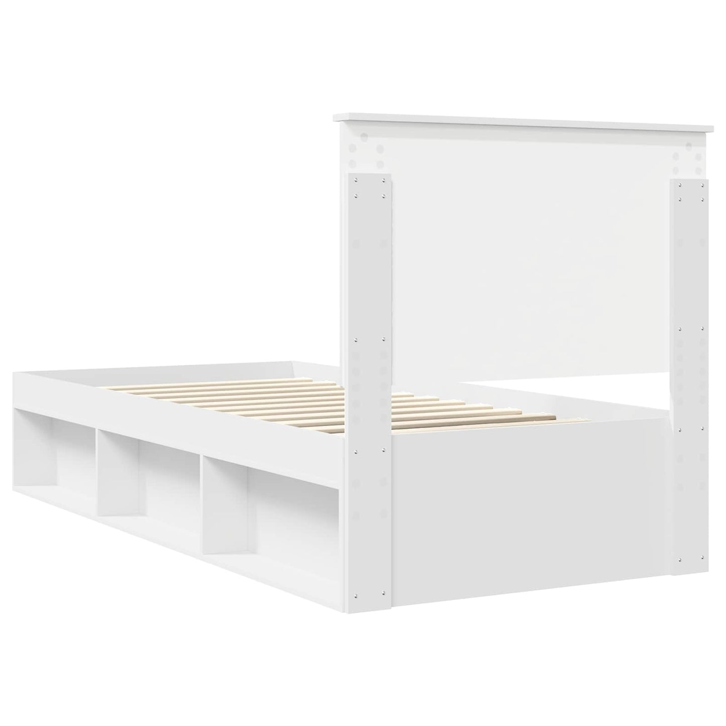 Bedframe met hoofdeinde Wit 90 x 200 cm Massief grenenhout is nu te koop bij PeponiXL, paradijselijk wonen!
