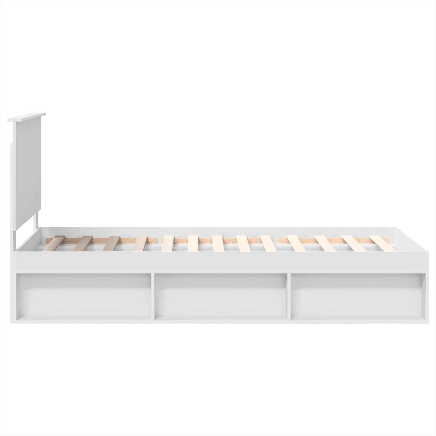 Bedframe met hoofdeinde Wit 90 x 200 cm Massief grenenhout is nu te koop bij PeponiXL, paradijselijk wonen!