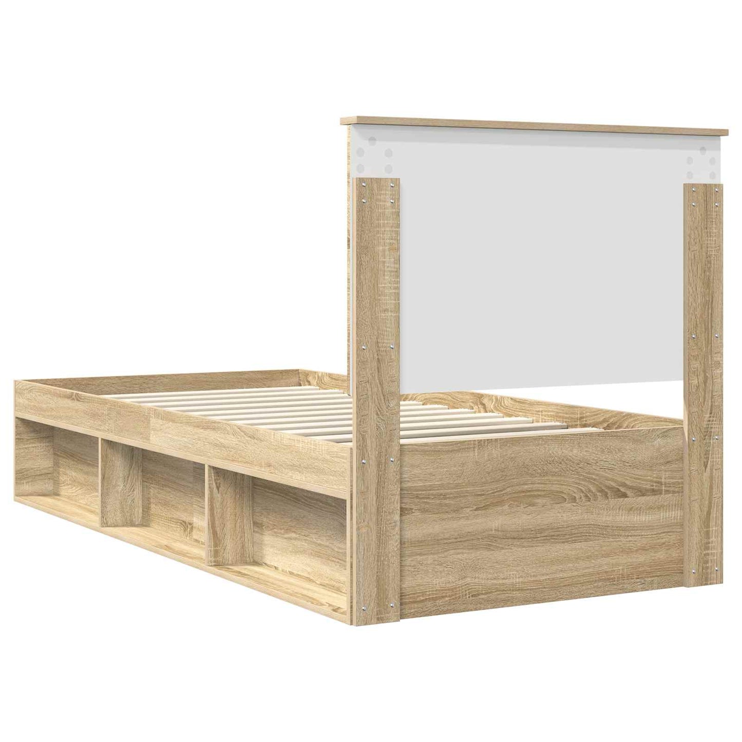 Bedframe Sonoma Eiken 90 x 190 cm Massief grenenhout is nu te koop bij PeponiXL, paradijselijk wonen!