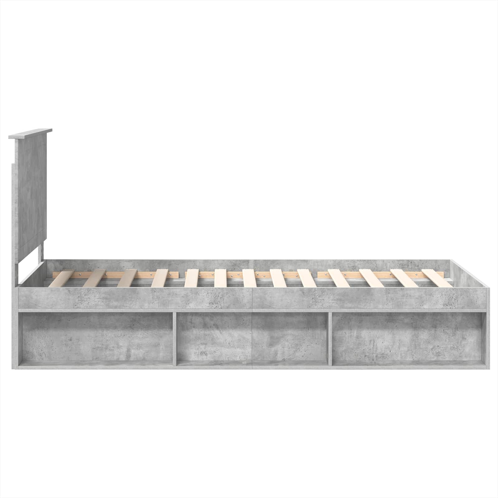 Bedframe met hoofdeinde Beton 90 x 200 cm Massief grenenhout is nu te koop bij PeponiXL, paradijselijk wonen!
