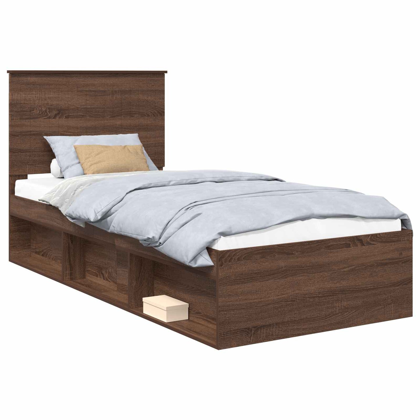 Bedframe Bruin Eiken 90 x 200 cm Massief grenenhout is nu te koop bij PeponiXL, paradijselijk wonen!