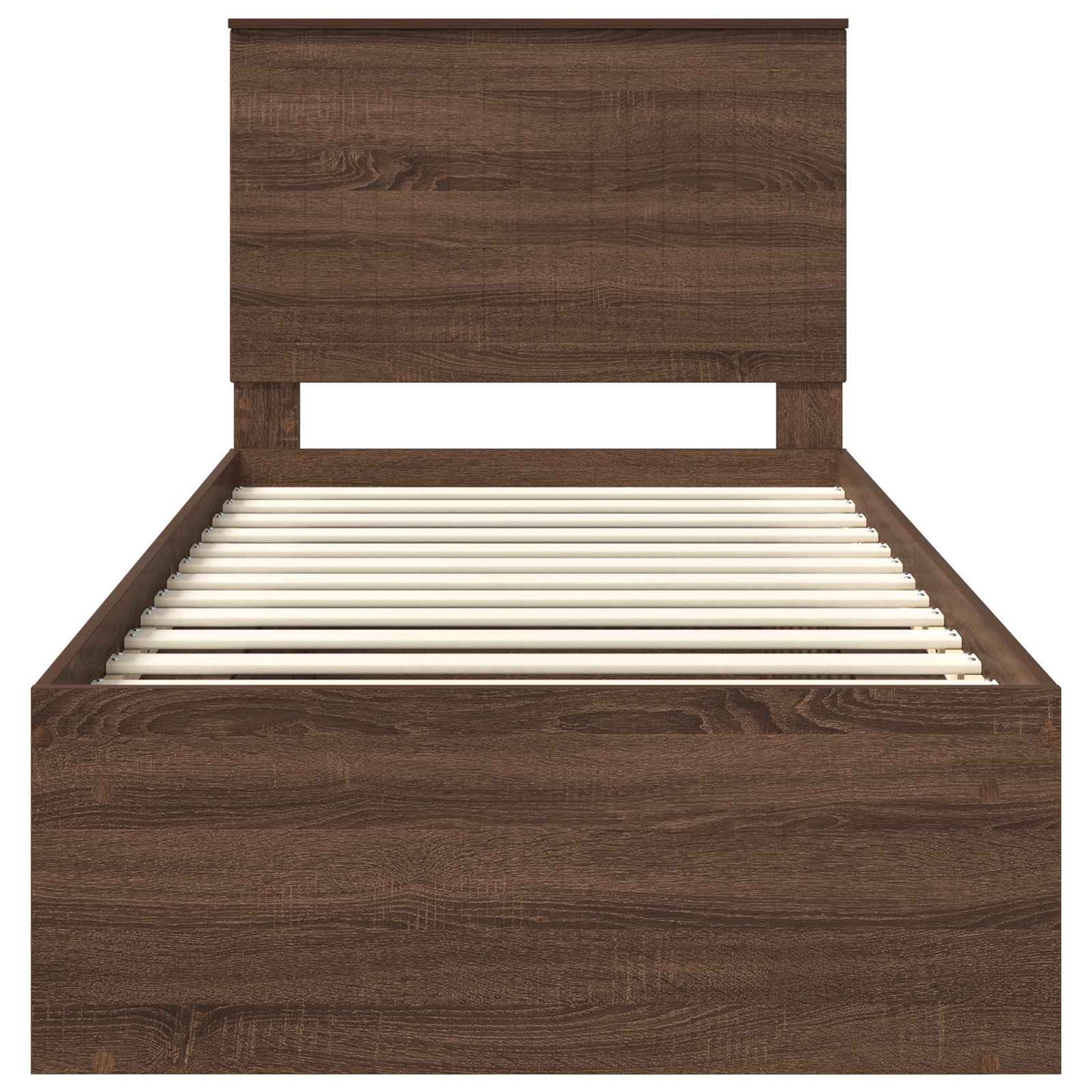 Bedframe Bruin Eiken 90 x 200 cm Massief grenenhout is nu te koop bij PeponiXL, paradijselijk wonen!
