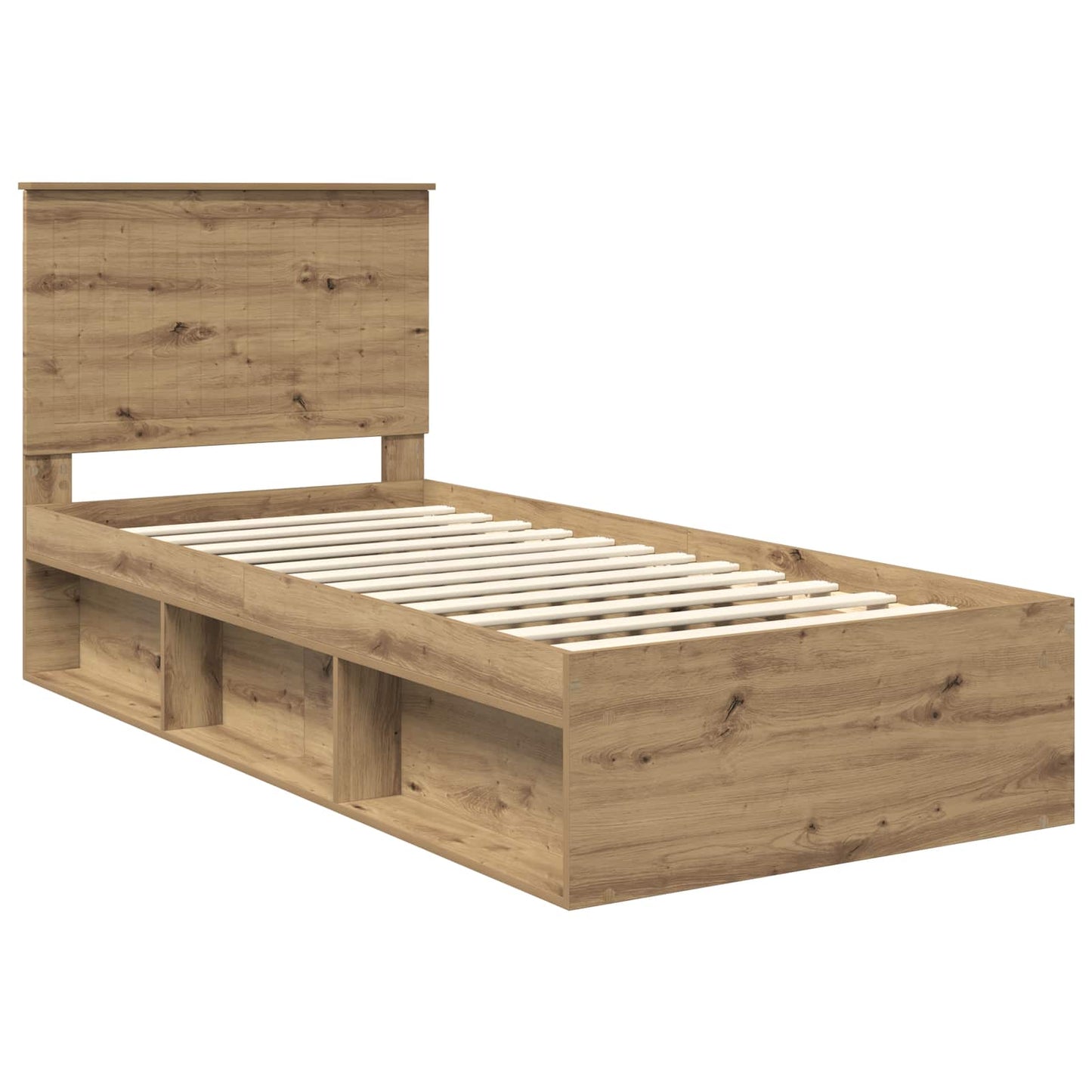 Bedframe Ambachtelijk eiken 90 x 200 cm Massief grenenhout is nu te koop bij PeponiXL, paradijselijk wonen!