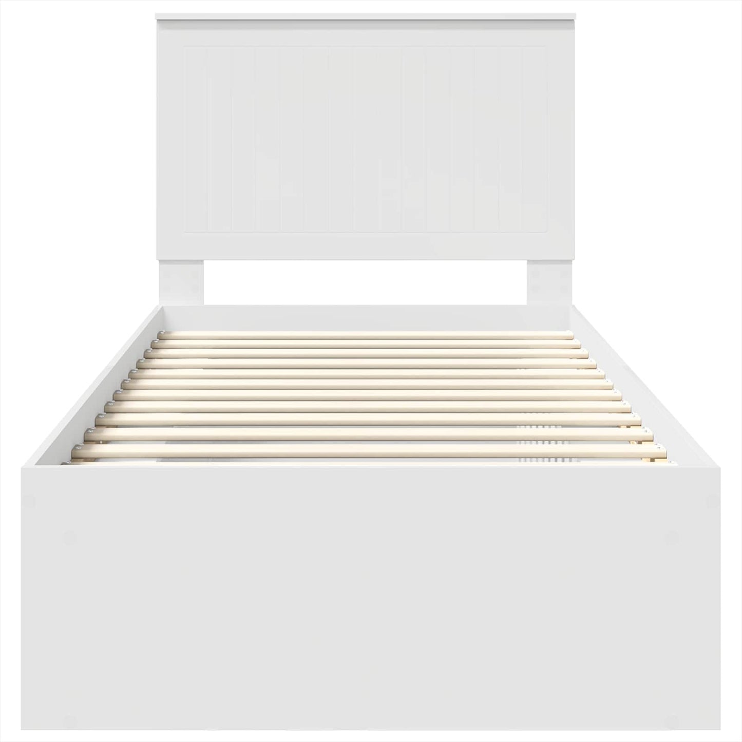 Bedframe met hoofdeinde Wit 90 x 190 cm Massief grenenhout is nu te koop bij PeponiXL, paradijselijk wonen!