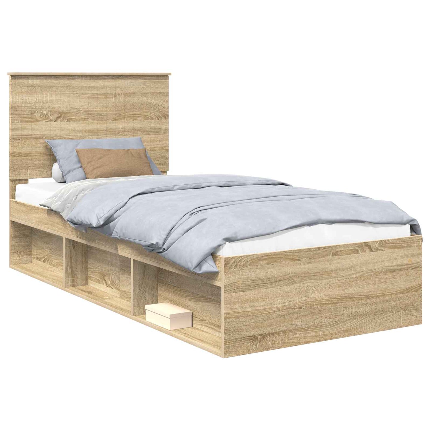 Bedframe met hoofdeinde Sonoma 90 x 190 cm Massief grenenhout is nu te koop bij PeponiXL, paradijselijk wonen!
