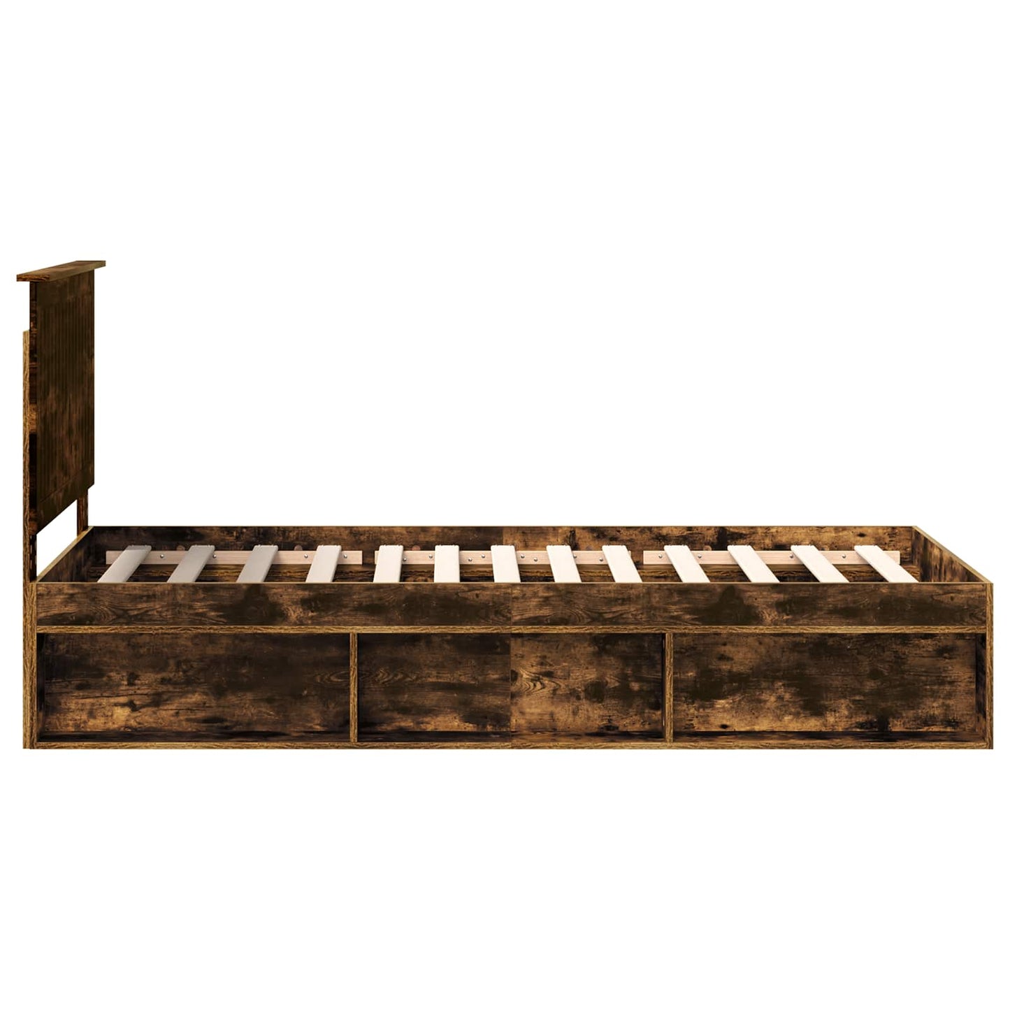 Bedframe Gerookt eiken 90 x 190 cm Massief grenenhout is nu te koop bij PeponiXL, paradijselijk wonen!
