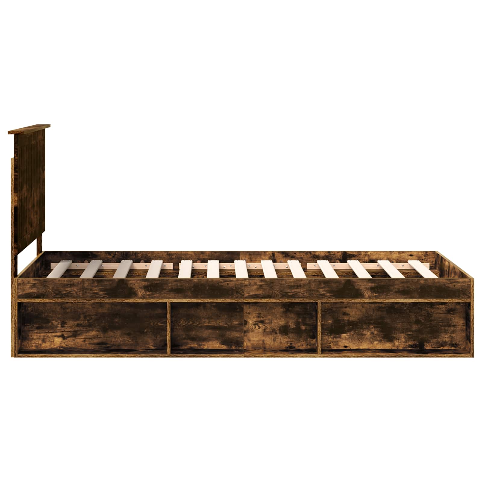 Bedframe Gerookt eiken 90 x 190 cm Massief grenenhout is nu te koop bij PeponiXL, paradijselijk wonen!