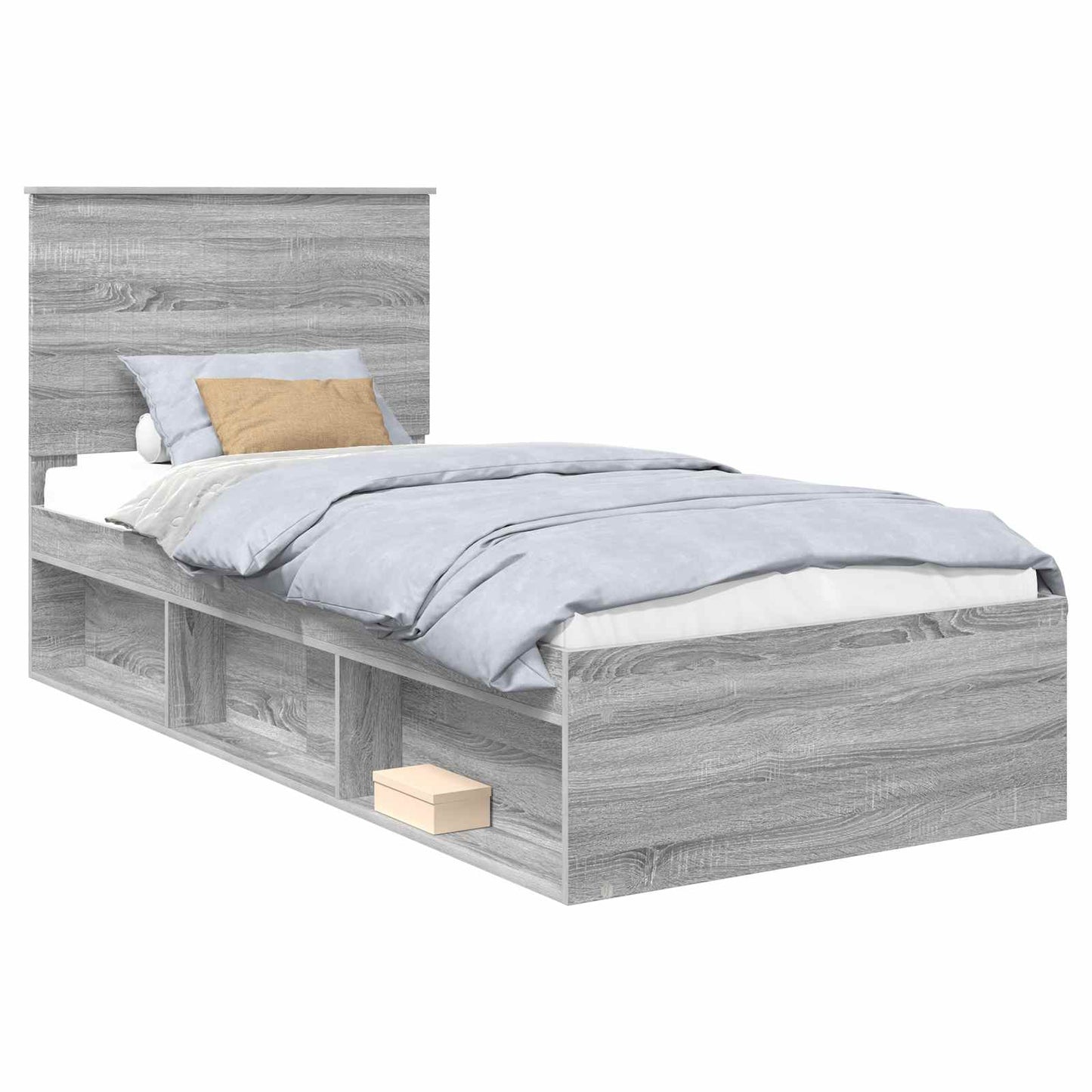 Bedframe Grijs Sonoma 90 x 190 cm Massief grenenhout is nu te koop bij PeponiXL, paradijselijk wonen!
