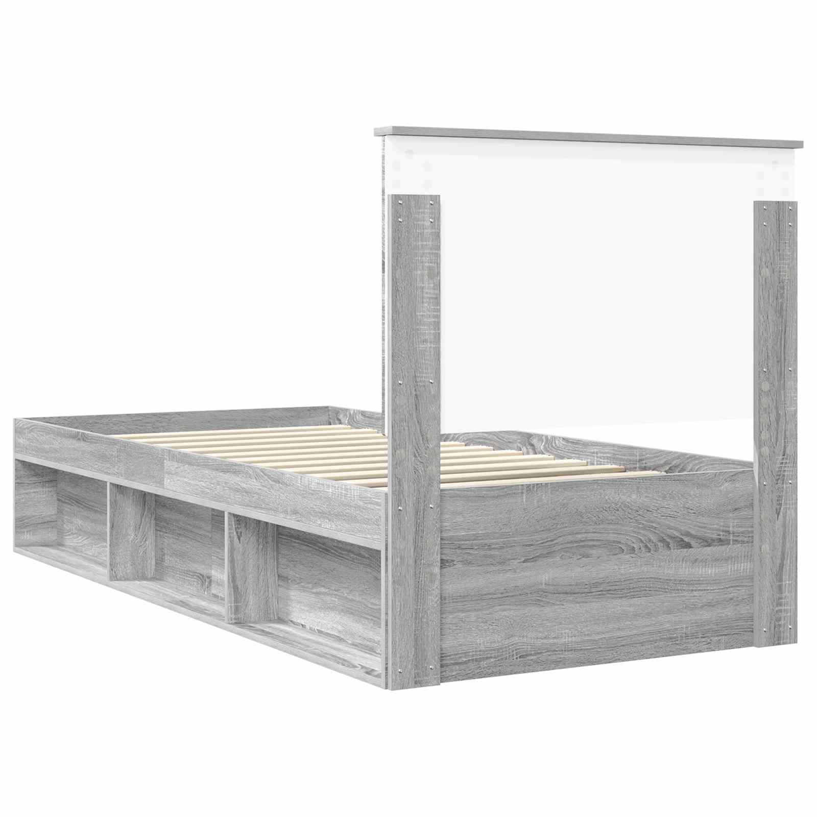 Bedframe Grijs Sonoma 90 x 190 cm Massief grenenhout is nu te koop bij PeponiXL, paradijselijk wonen!