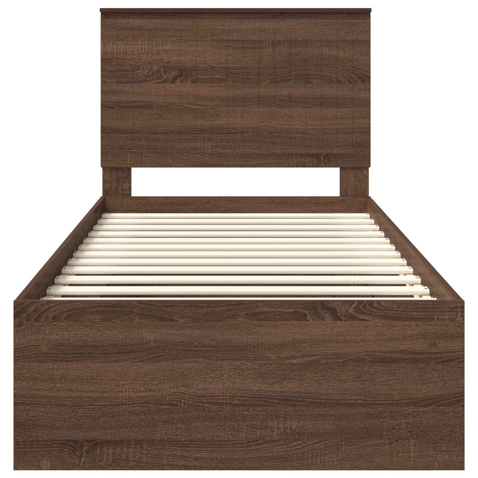 Bedframe Bruin Eiken 90 x 190 cm Massief grenenhout is nu te koop bij PeponiXL, paradijselijk wonen!
