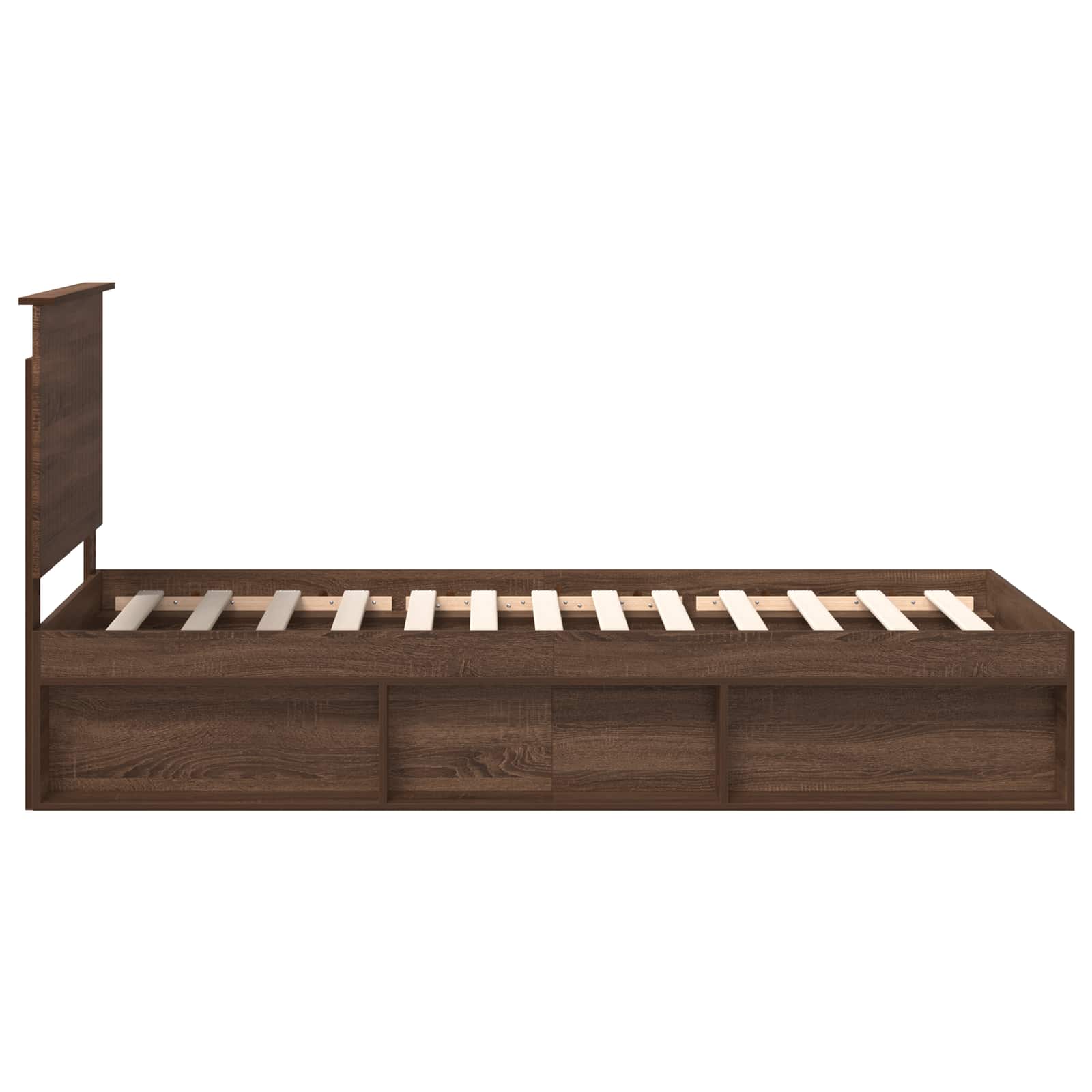 Bedframe Bruin Eiken 90 x 190 cm Massief grenenhout is nu te koop bij PeponiXL, paradijselijk wonen!