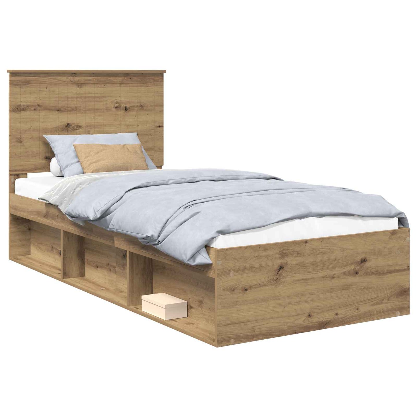 Bedframe Ambachtelijk eiken 90 x 190 cm Massief grenenhout is nu te koop bij PeponiXL, paradijselijk wonen!