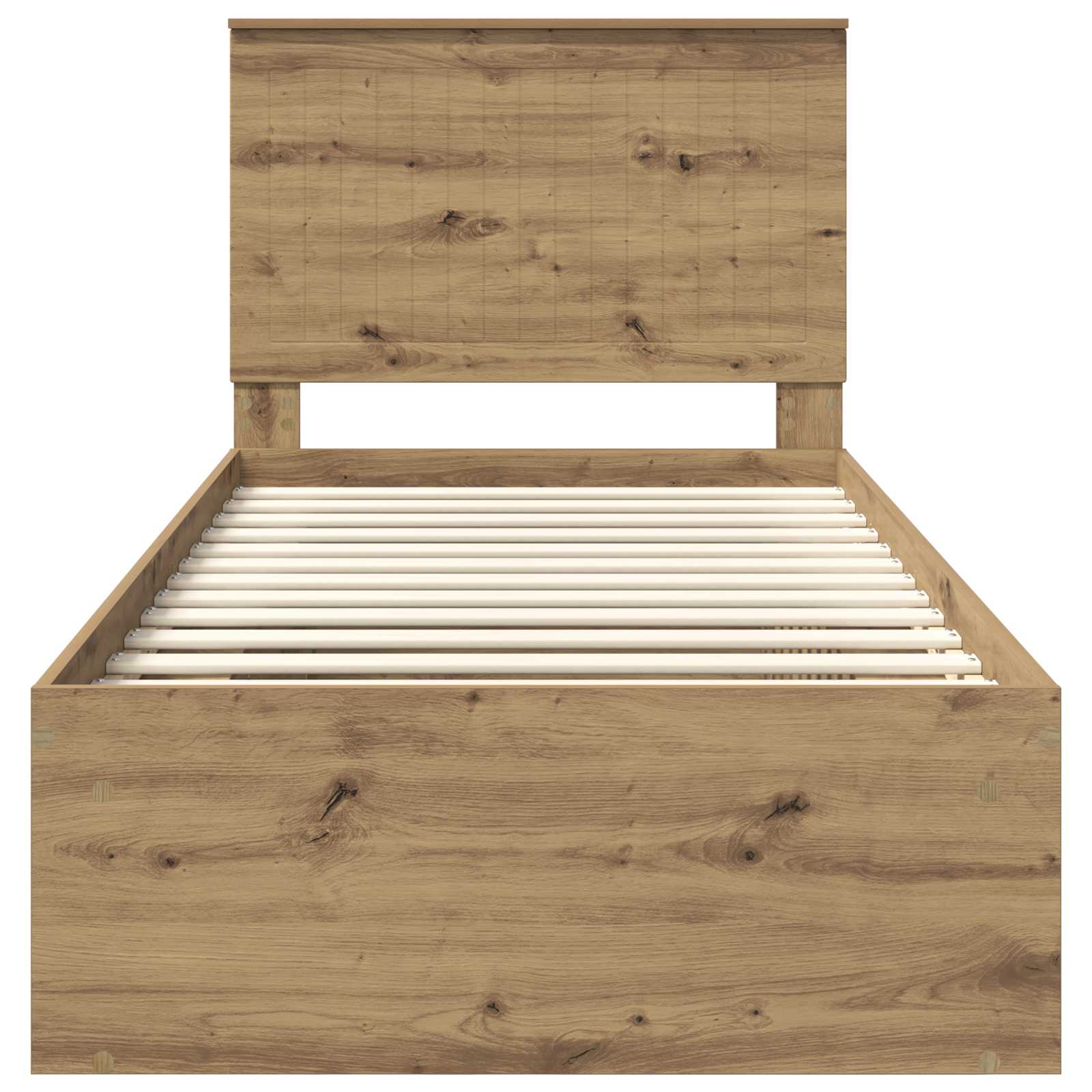 Bedframe Ambachtelijk eiken 90 x 190 cm Massief grenenhout is nu te koop bij PeponiXL, paradijselijk wonen!