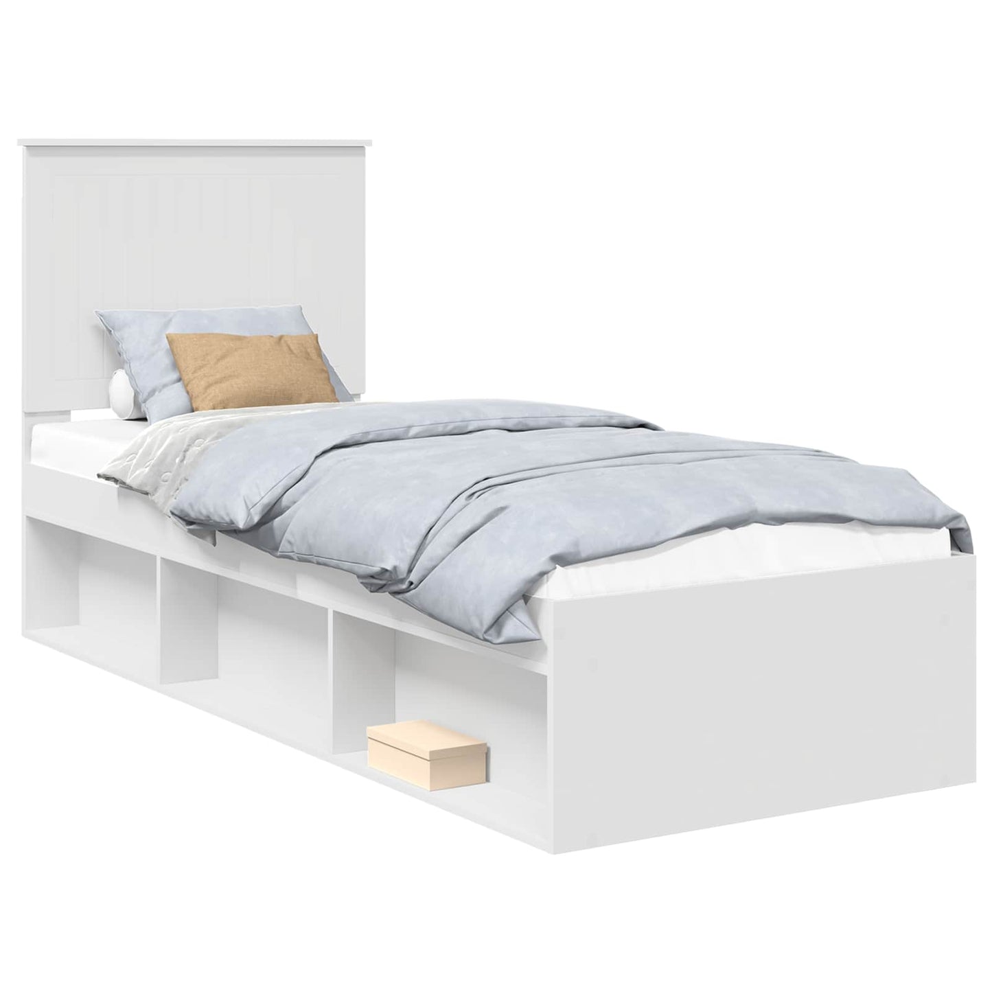 Bedframe met hoofdeinde Wit 75 x 190 cm Massief grenenhout is nu te koop bij PeponiXL, paradijselijk wonen!