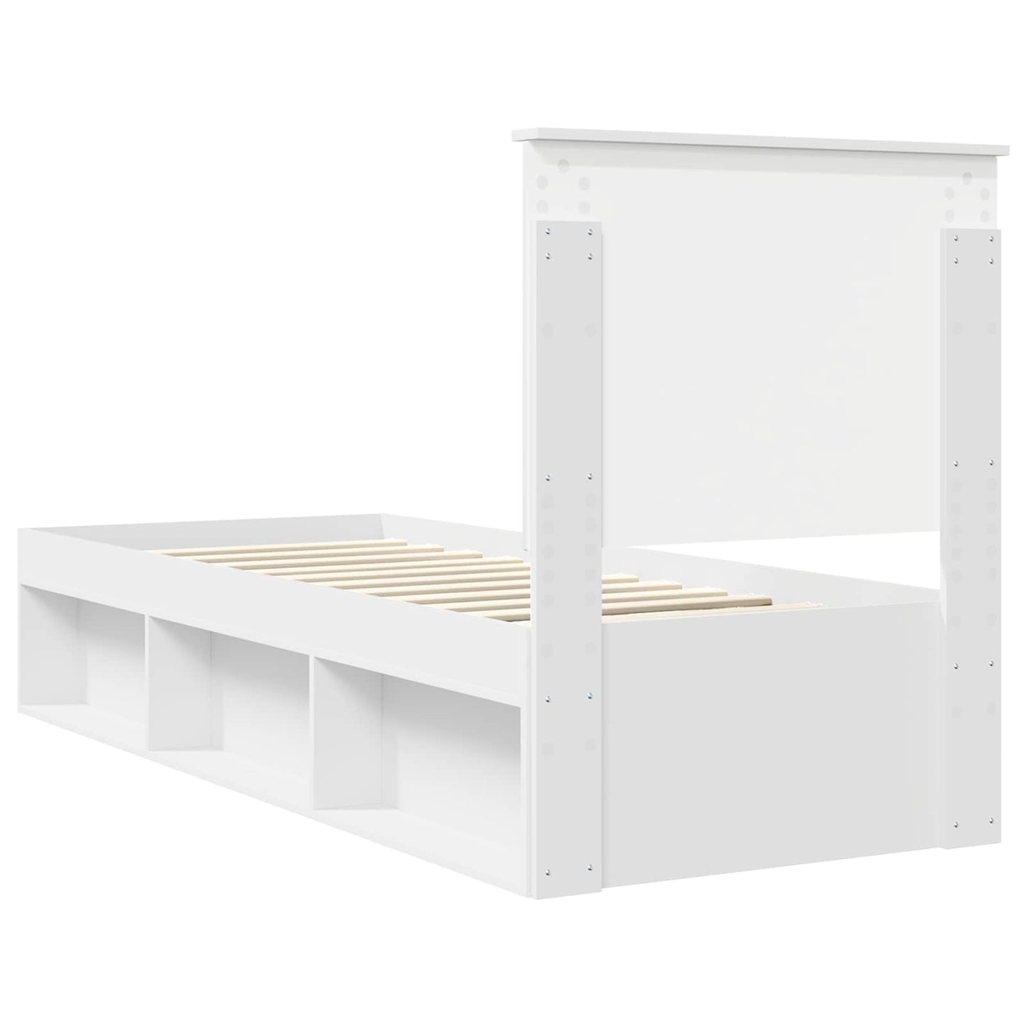 Bedframe met hoofdeinde Wit 75 x 190 cm Massief grenenhout is nu te koop bij PeponiXL, paradijselijk wonen!