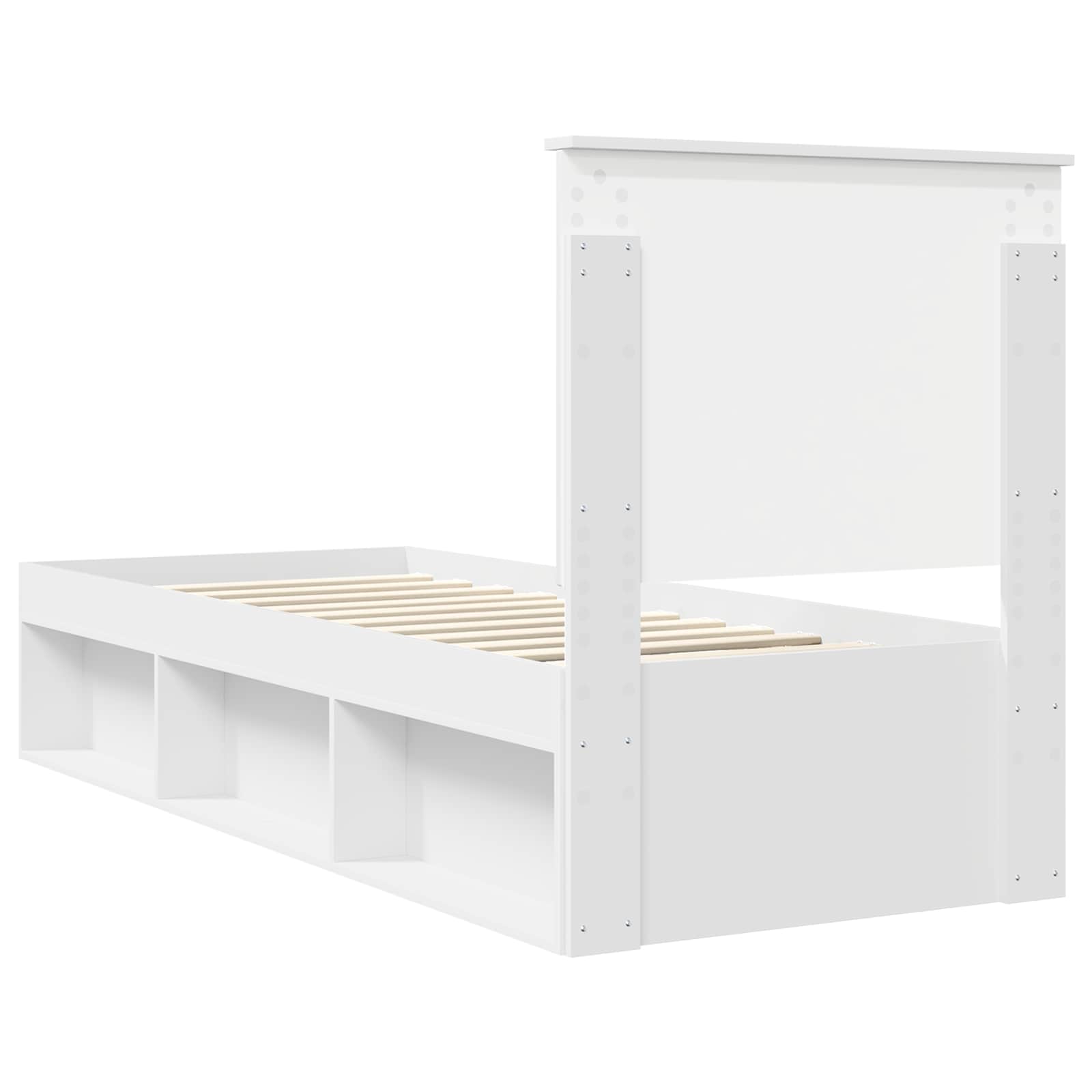 Bedframe met hoofdeinde Wit 75 x 190 cm Massief grenenhout is nu te koop bij PeponiXL, paradijselijk wonen!