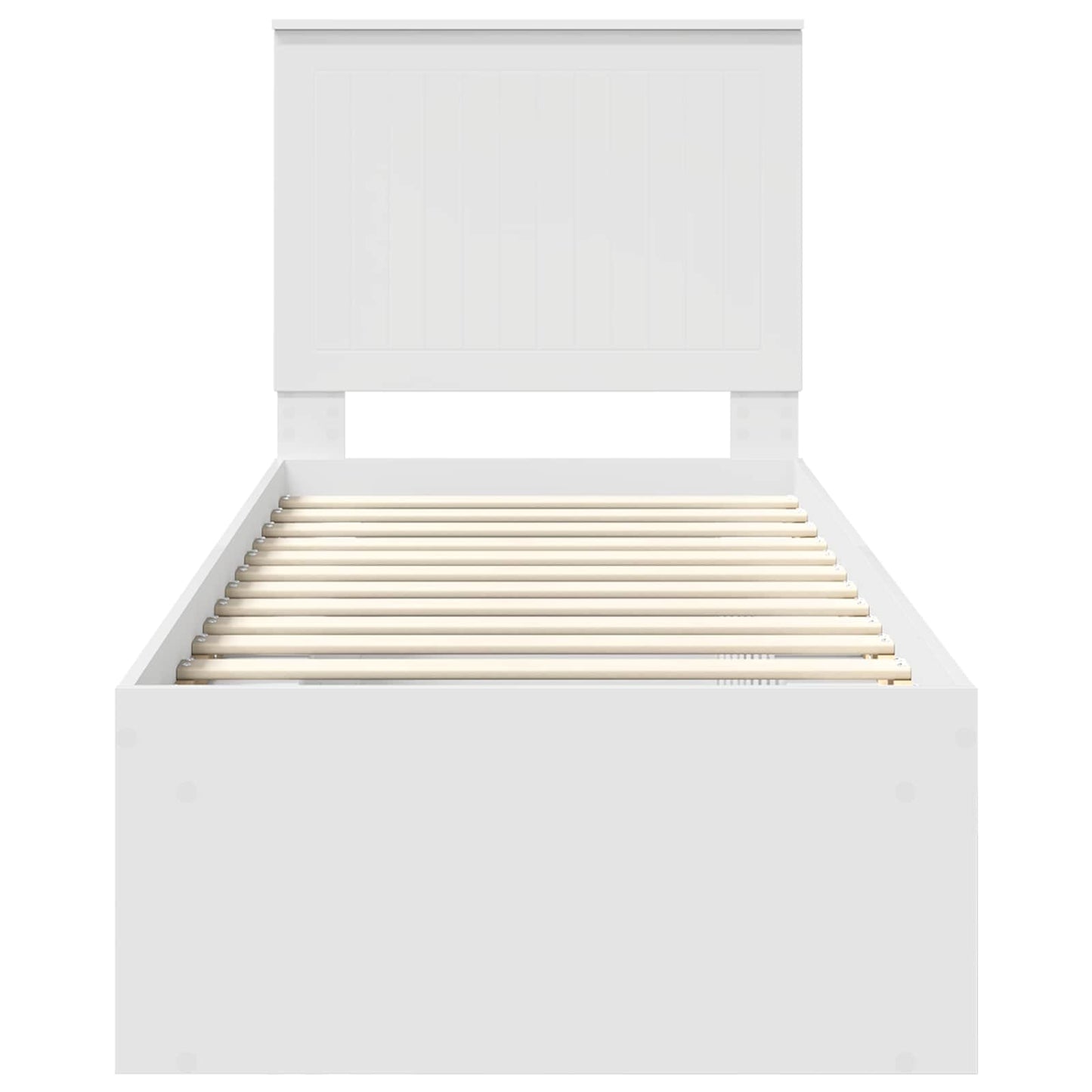 Bedframe met hoofdeinde Wit 75 x 190 cm Massief grenenhout is nu te koop bij PeponiXL, paradijselijk wonen!