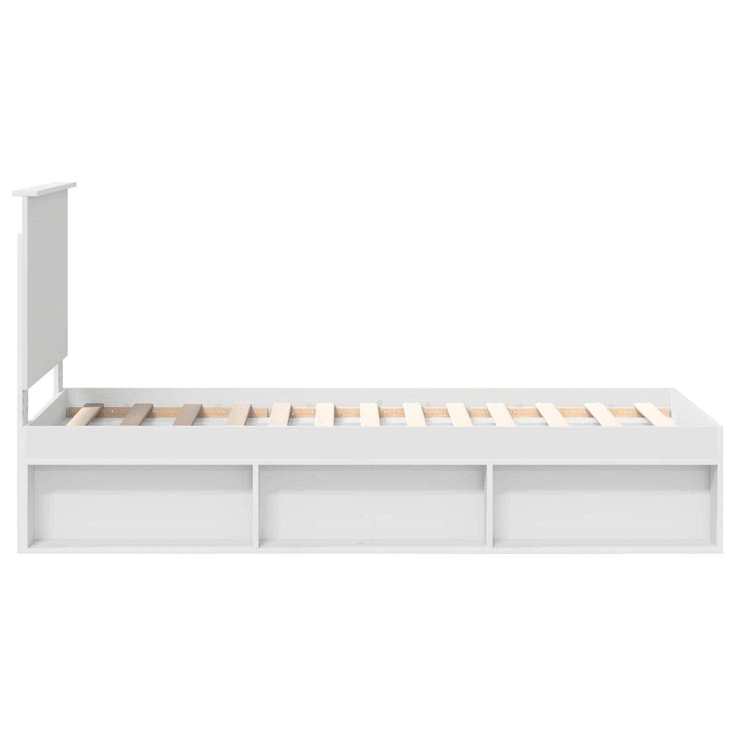 Bedframe met hoofdeinde Wit 75 x 190 cm Massief grenenhout is nu te koop bij PeponiXL, paradijselijk wonen!
