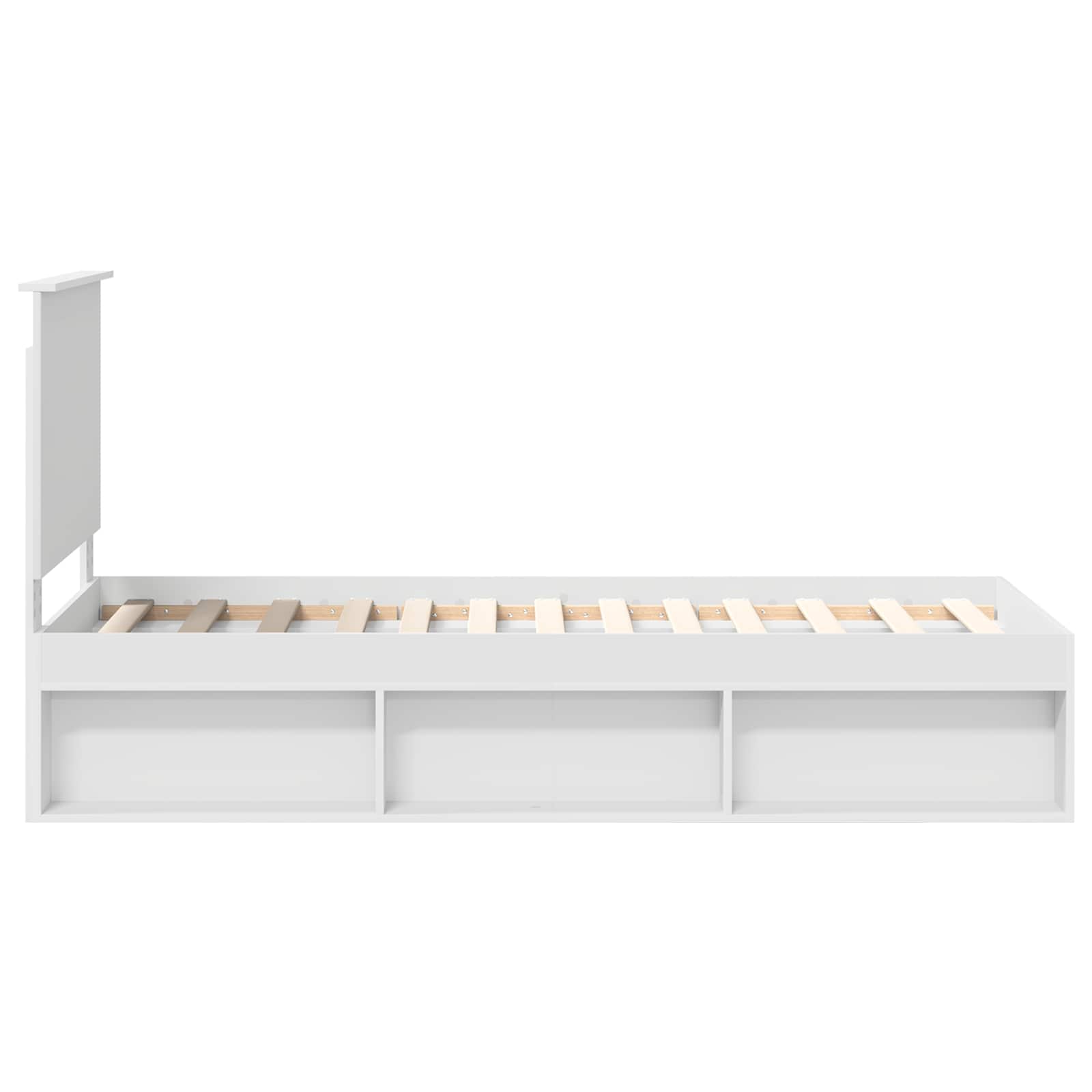 Bedframe met hoofdeinde Wit 75 x 190 cm Massief grenenhout is nu te koop bij PeponiXL, paradijselijk wonen!