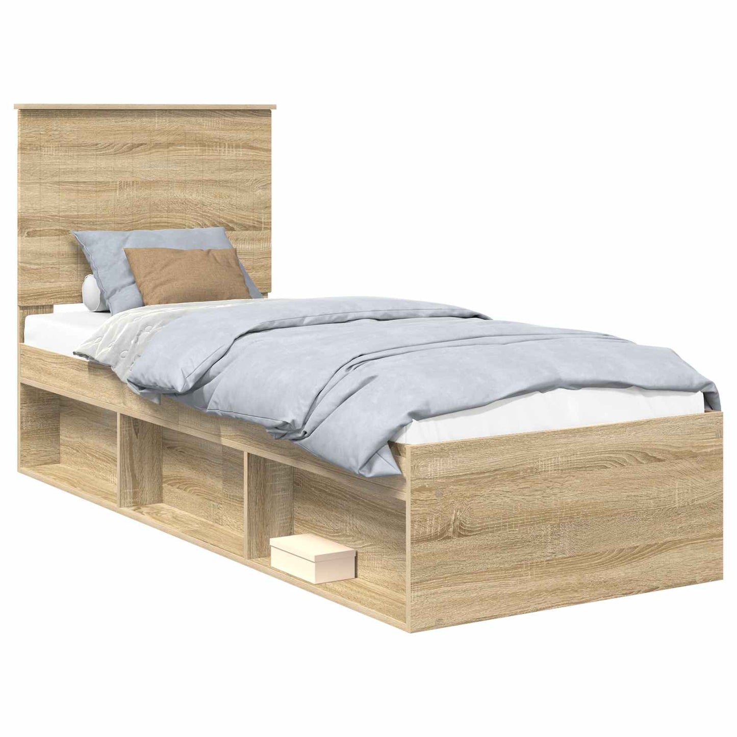 Bedframe Sonoma Eiken 75 x 190 cm Massief grenenhout is nu te koop bij PeponiXL, paradijselijk wonen!