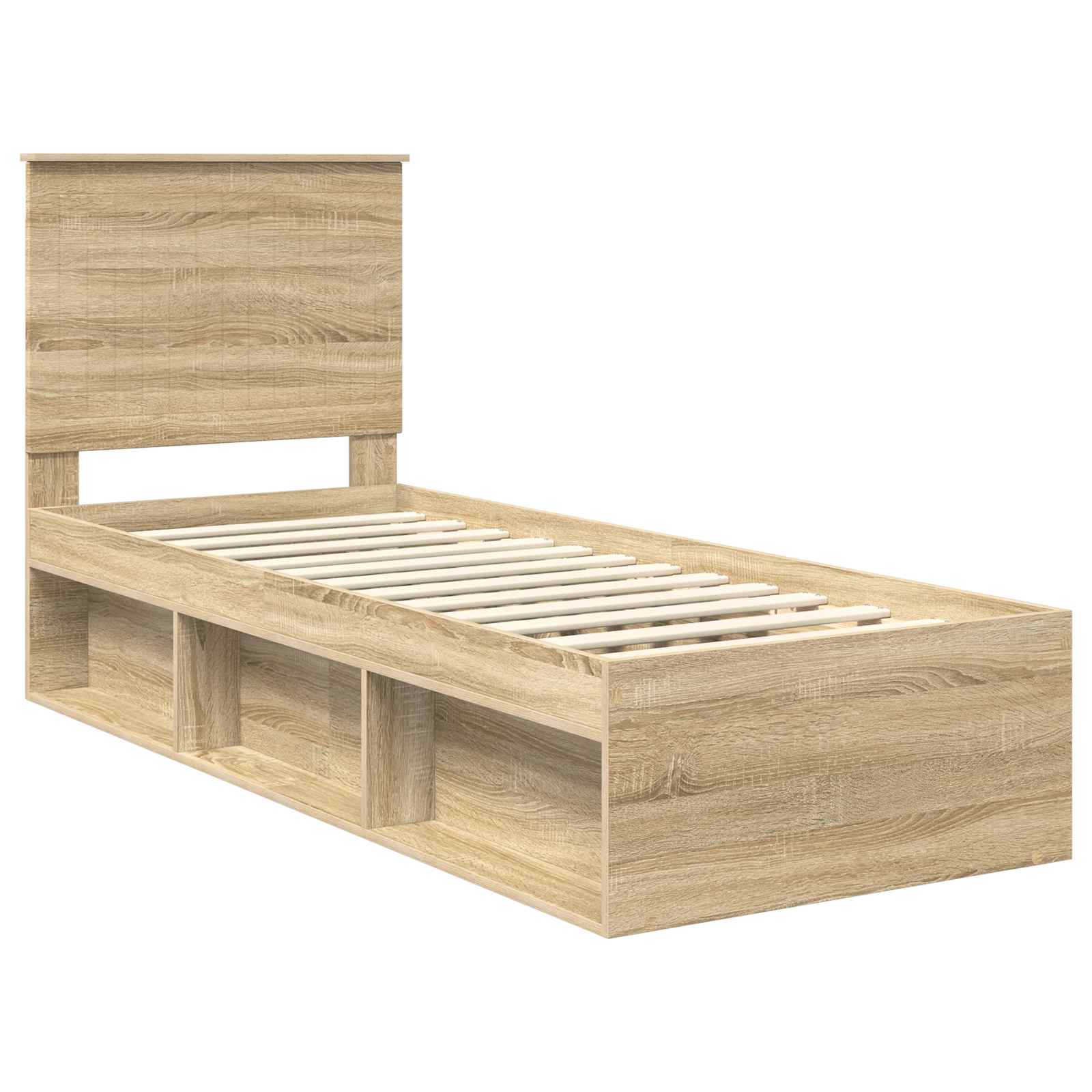 Bedframe Sonoma Eiken 75 x 190 cm Massief grenenhout is nu te koop bij PeponiXL, paradijselijk wonen!