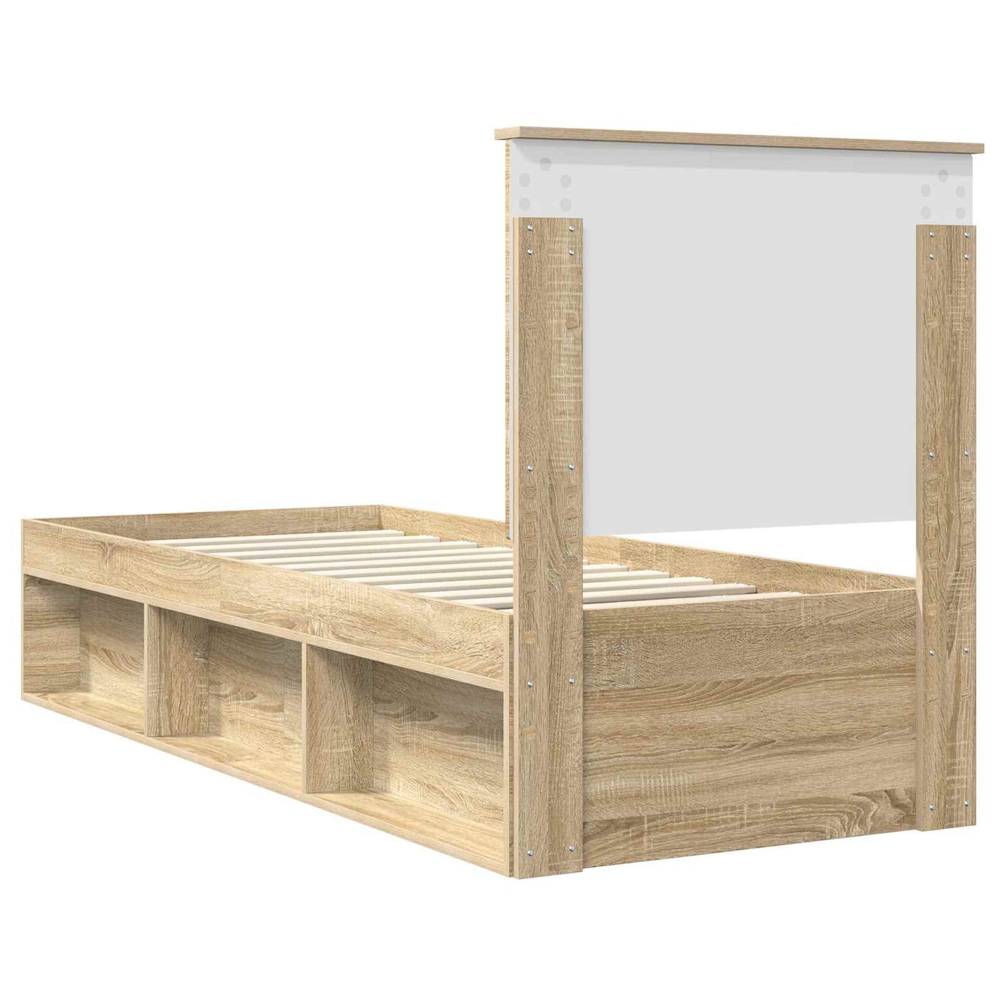 Bedframe Sonoma Eiken 75 x 190 cm Massief grenenhout is nu te koop bij PeponiXL, paradijselijk wonen!
