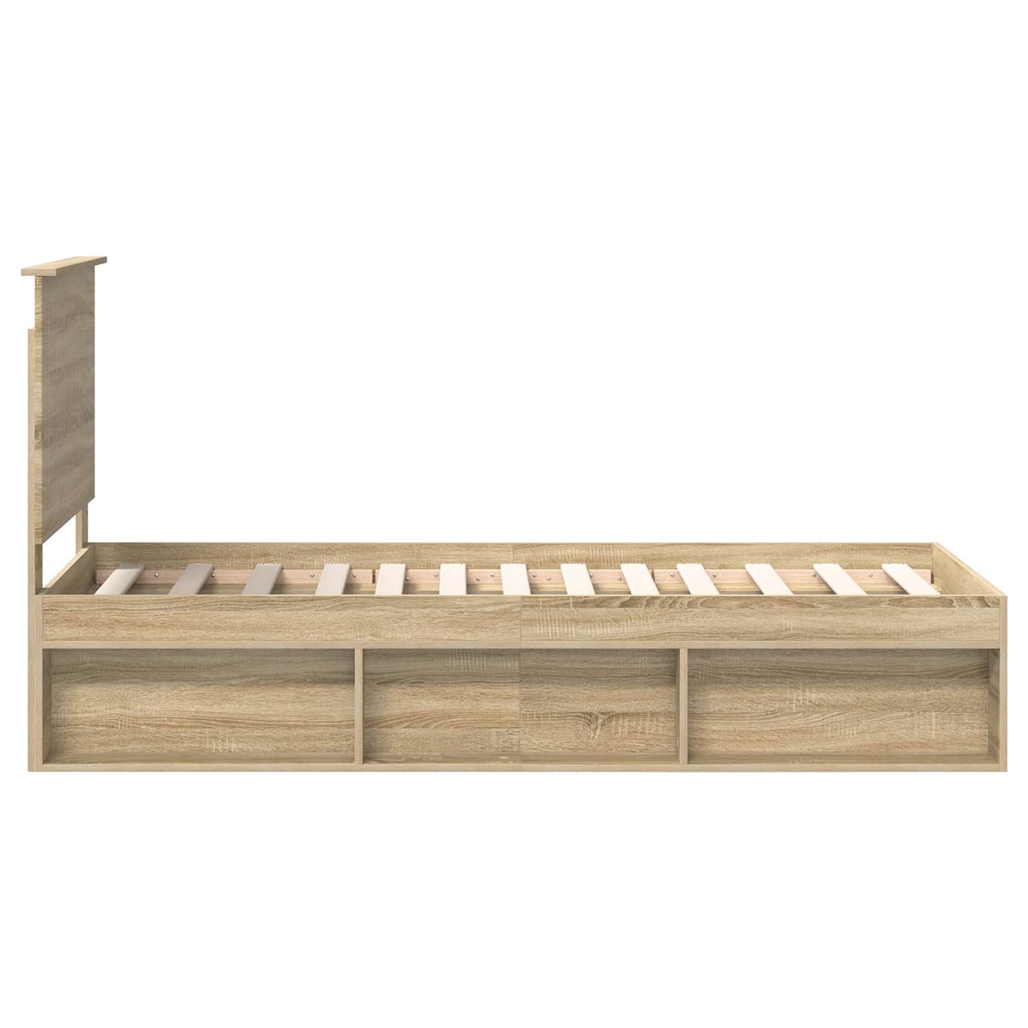 Bedframe Sonoma Eiken 75 x 190 cm Massief grenenhout is nu te koop bij PeponiXL, paradijselijk wonen!