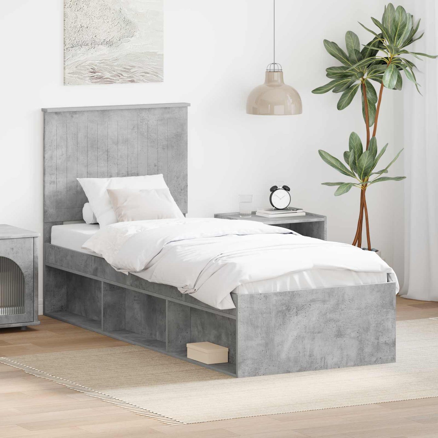 Bedframe Concerte Grijs 75 x 190 cm Massief grenenhout is nu te koop bij PeponiXL, paradijselijk wonen!