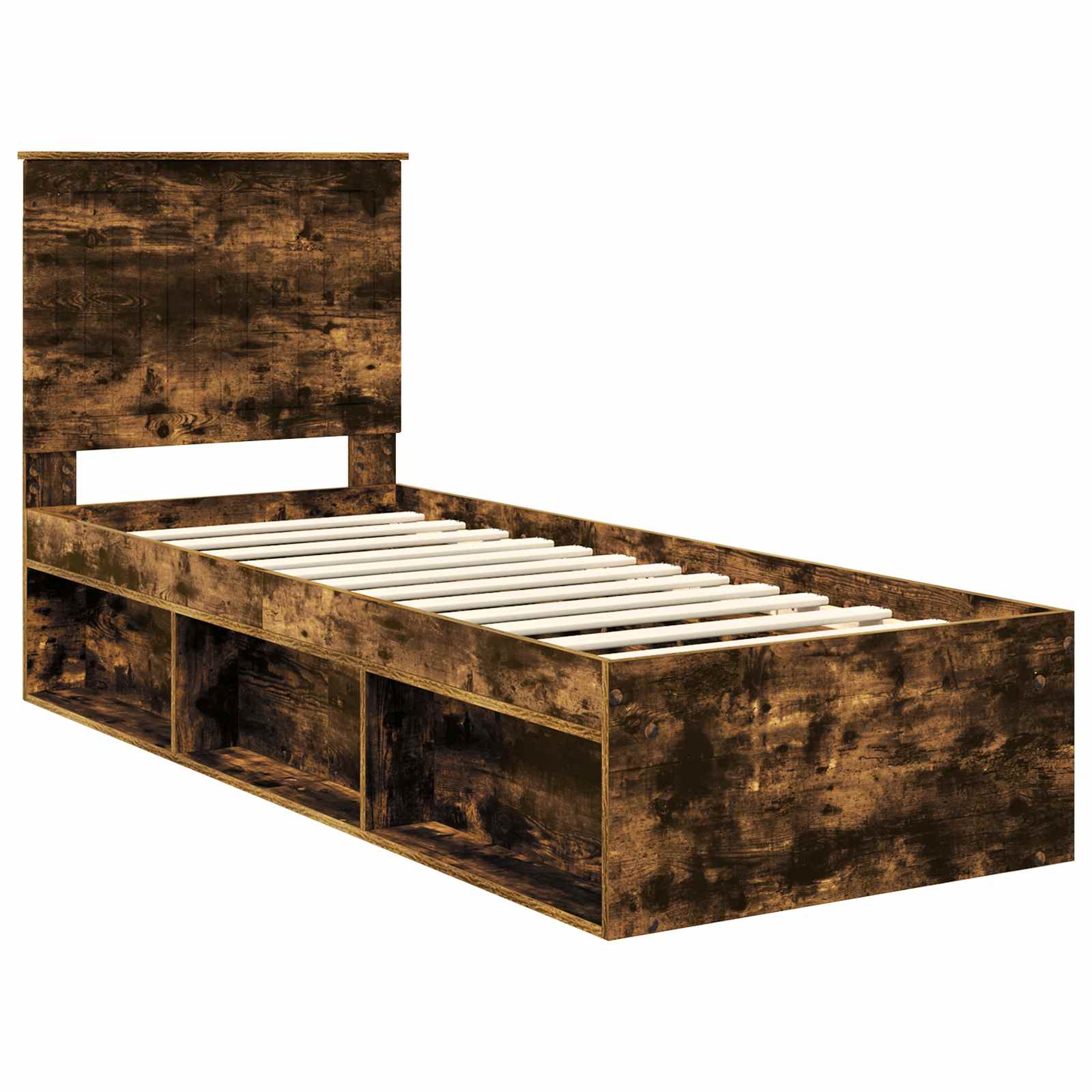 Bedframe Gerookt eiken 75 x 190 cm Massief grenenhout is nu te koop bij PeponiXL, paradijselijk wonen!