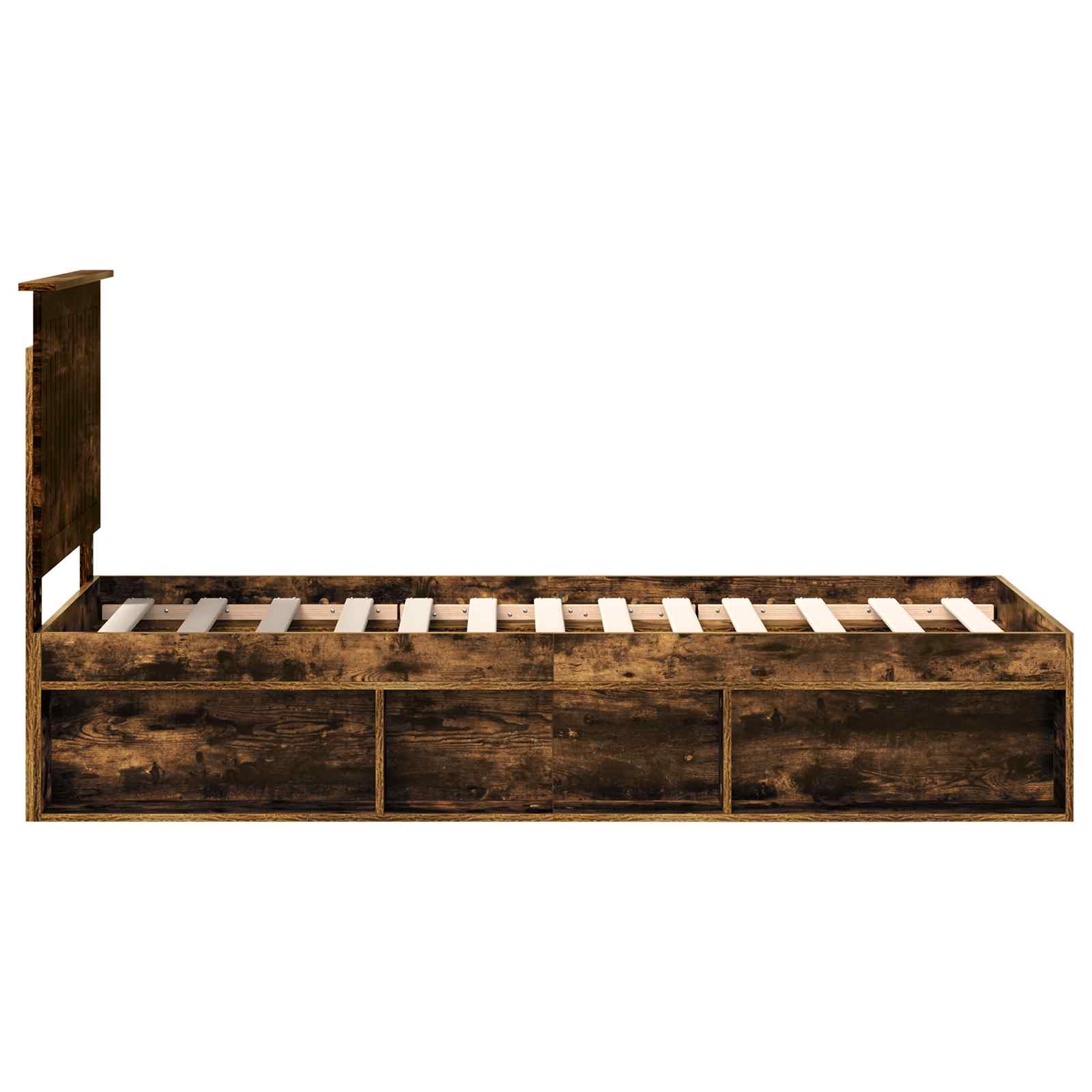 Bedframe Gerookt eiken 75 x 190 cm Massief grenenhout is nu te koop bij PeponiXL, paradijselijk wonen!