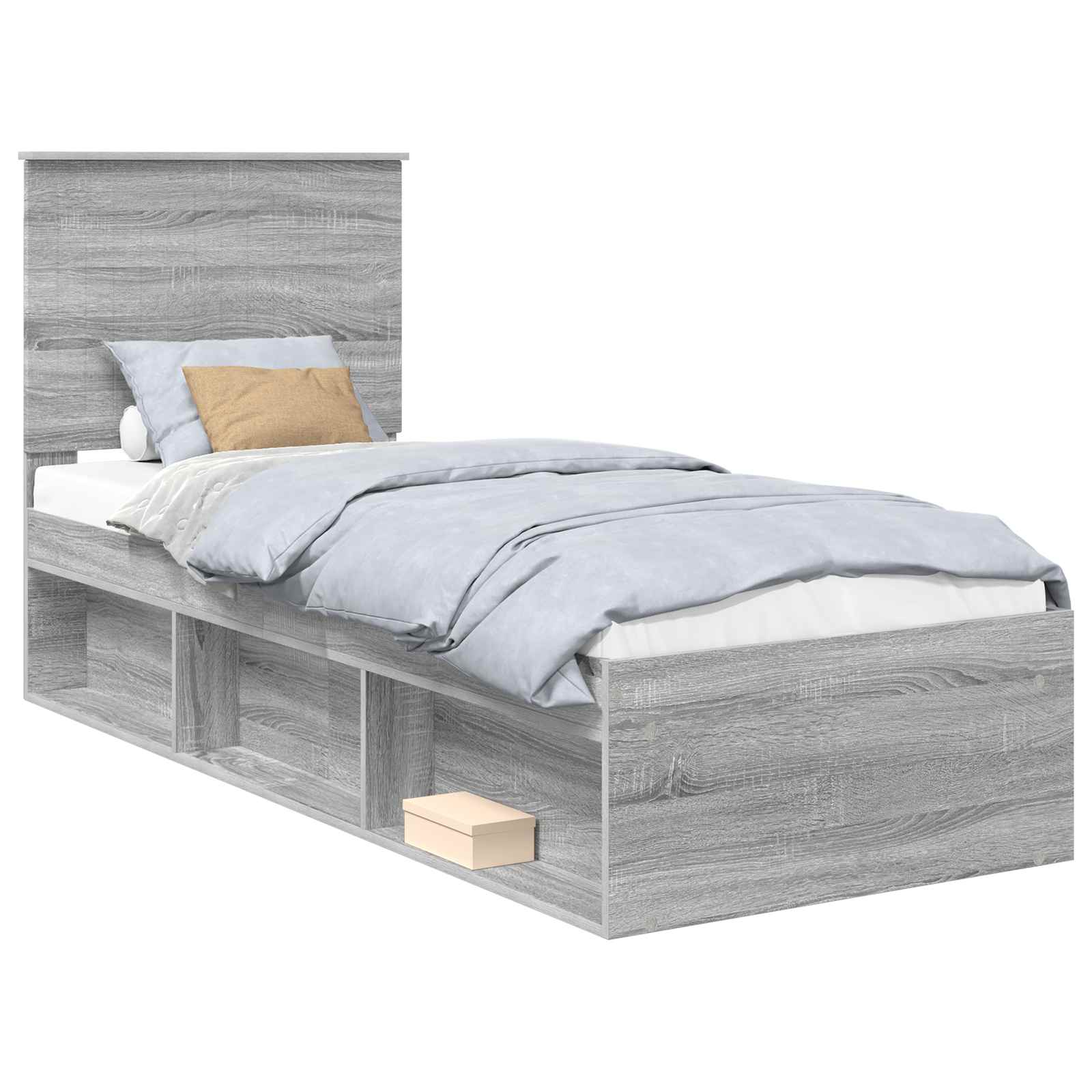 Bedframe Grijs Sonoma 75 x 190 cm Massief grenenhout is nu te koop bij PeponiXL, paradijselijk wonen!