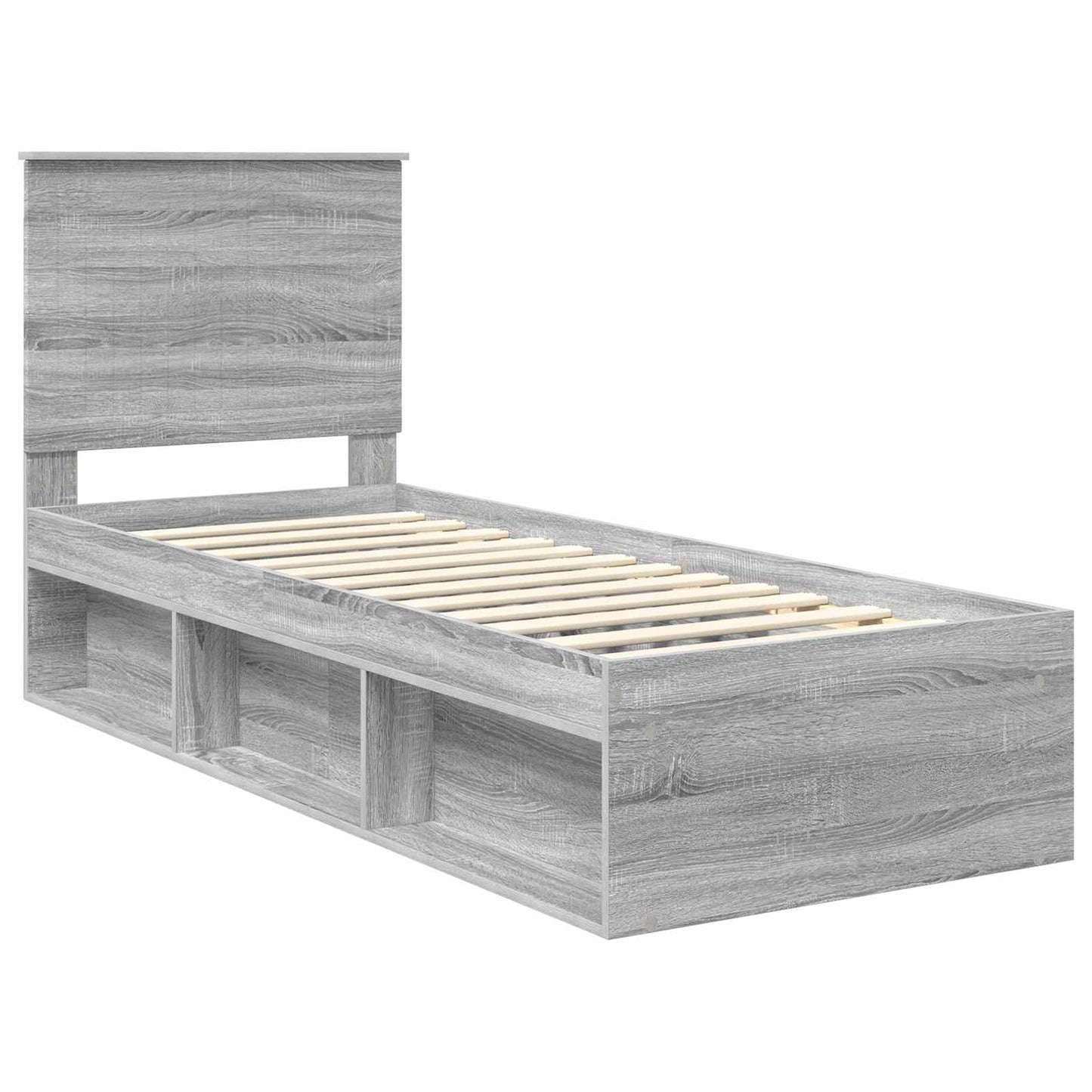 Bedframe Grijs Sonoma 75 x 190 cm Massief grenenhout is nu te koop bij PeponiXL, paradijselijk wonen!