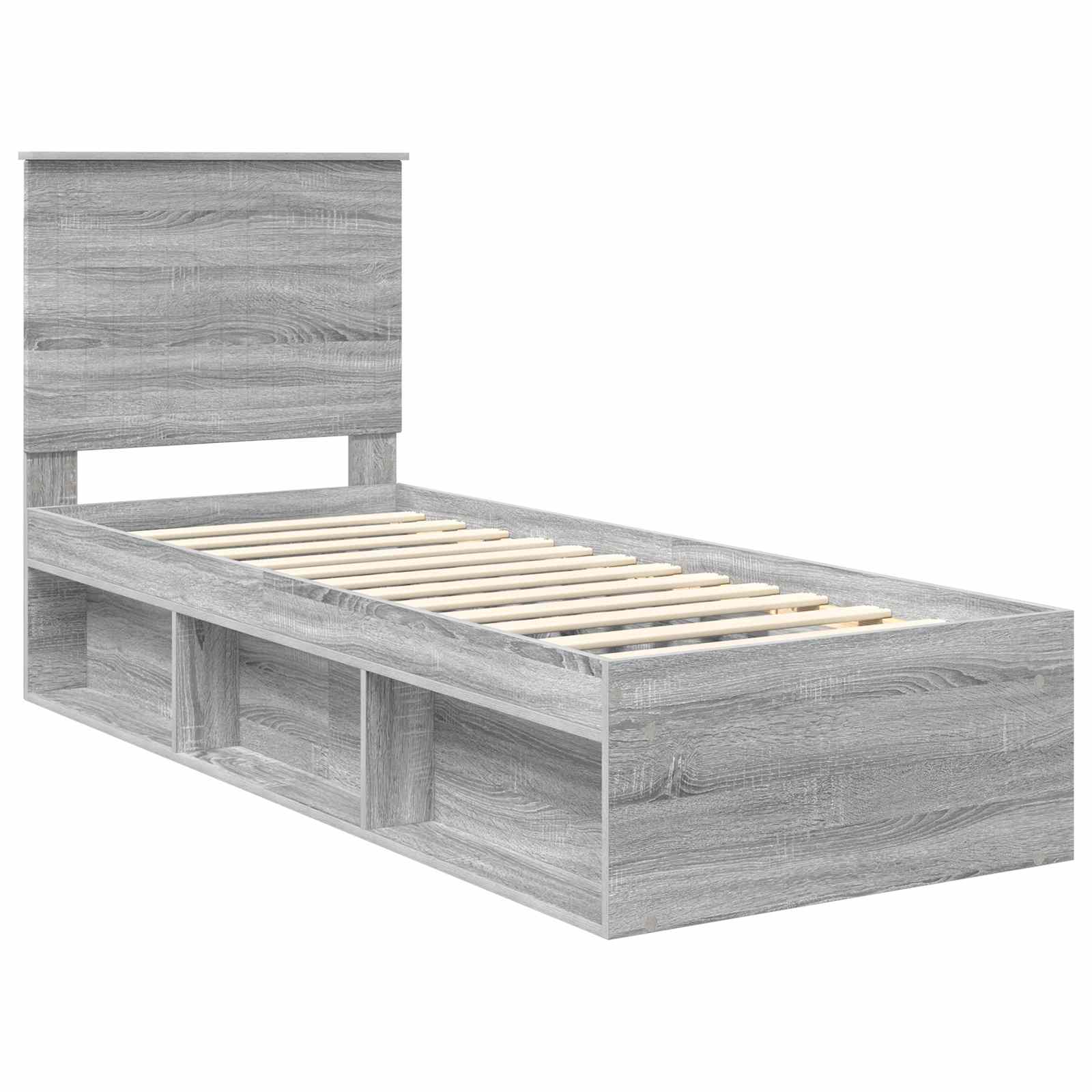 Bedframe Grijs Sonoma 75 x 190 cm Massief grenenhout is nu te koop bij PeponiXL, paradijselijk wonen!