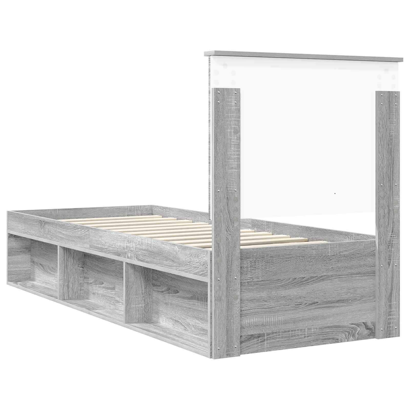 Bedframe Grijs Sonoma 75 x 190 cm Massief grenenhout is nu te koop bij PeponiXL, paradijselijk wonen!