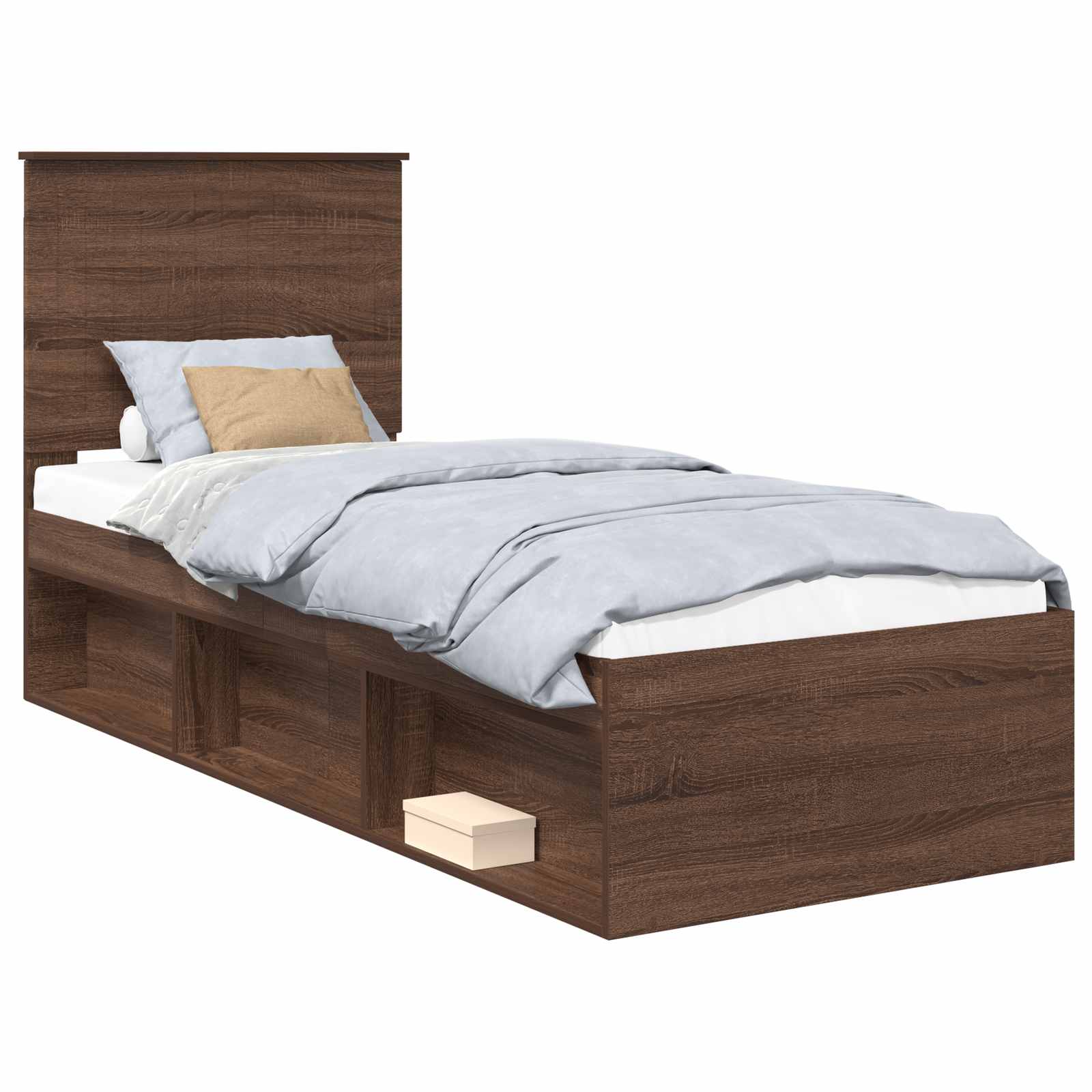 Bedframe Bruin Eiken 75 x 190 cm Massief grenenhout is nu te koop bij PeponiXL, paradijselijk wonen!