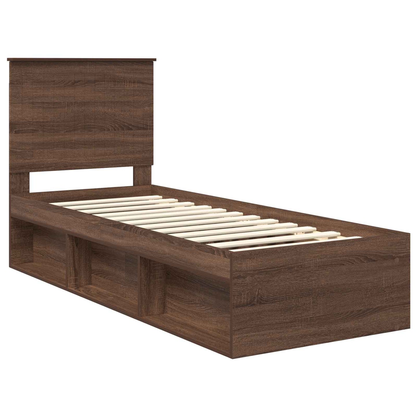 Bedframe Bruin Eiken 75 x 190 cm Massief grenenhout is nu te koop bij PeponiXL, paradijselijk wonen!