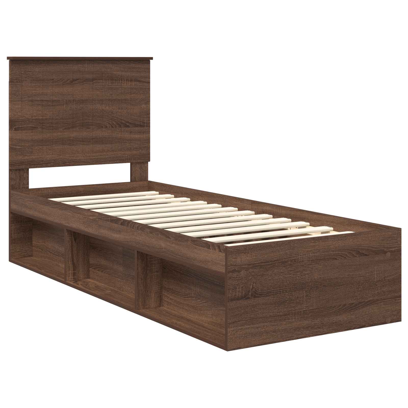 Bedframe Bruin Eiken 75 x 190 cm Massief grenenhout is nu te koop bij PeponiXL, paradijselijk wonen!