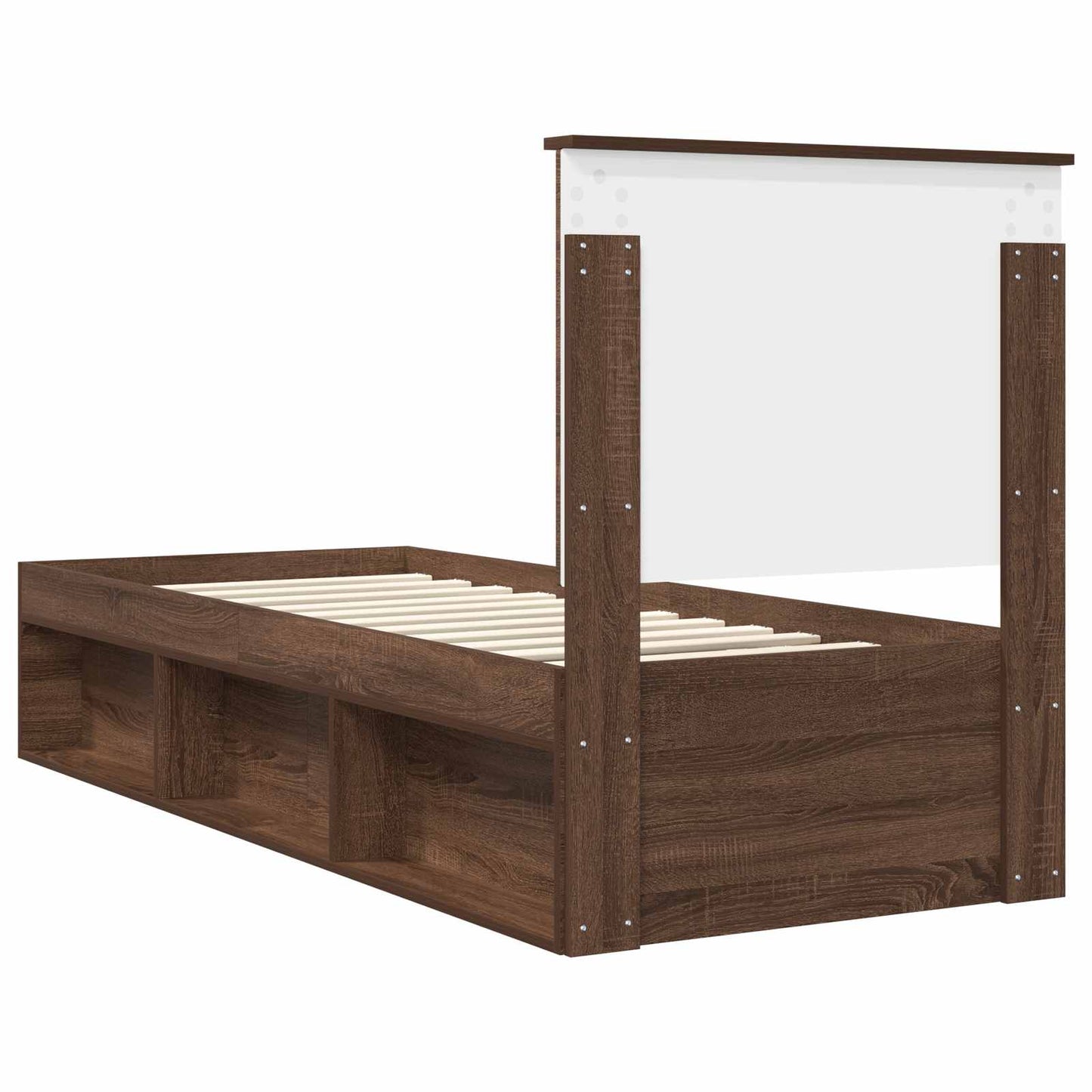 Bedframe Bruin Eiken 75 x 190 cm Massief grenenhout is nu te koop bij PeponiXL, paradijselijk wonen!