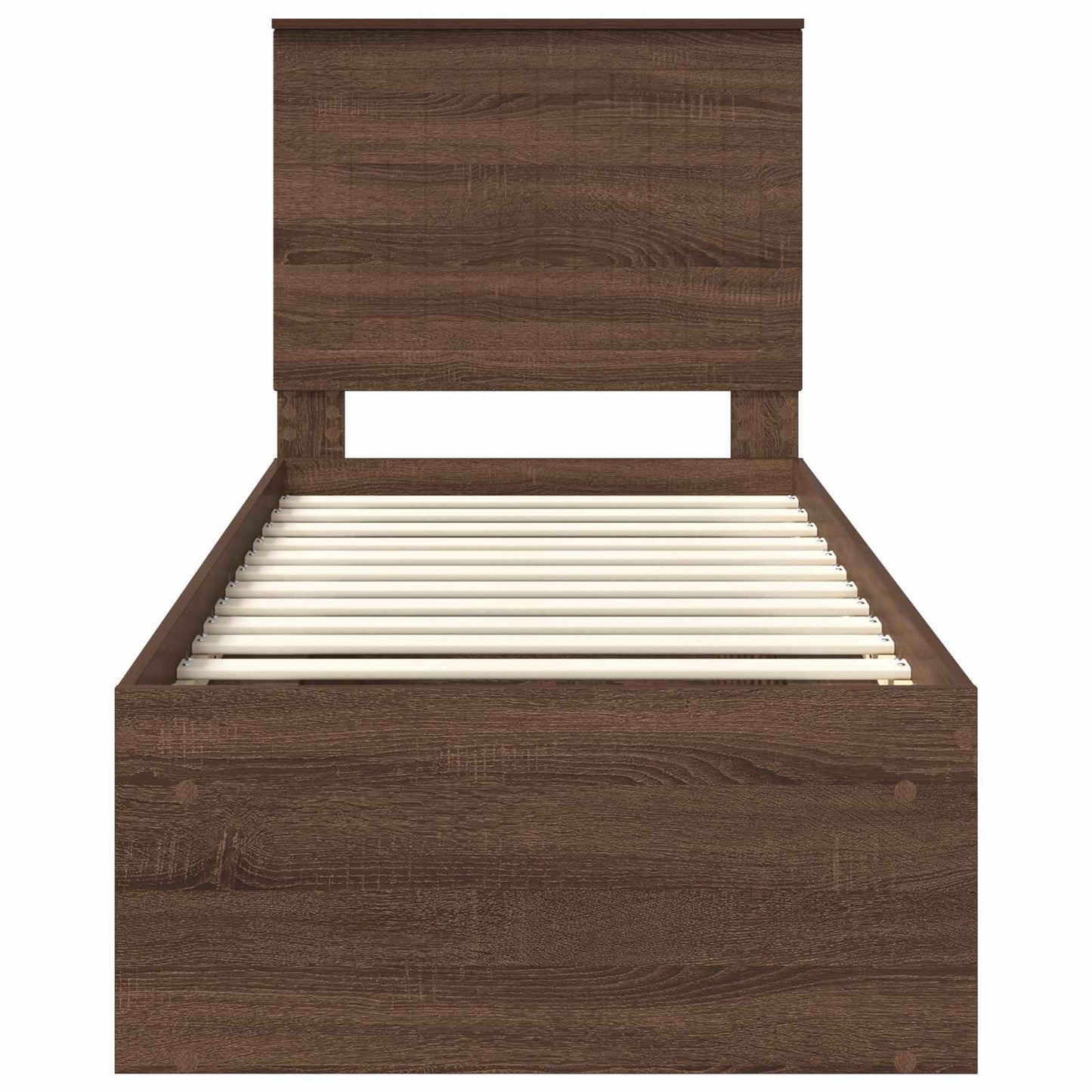 Bedframe Bruin Eiken 75 x 190 cm Massief grenenhout is nu te koop bij PeponiXL, paradijselijk wonen!