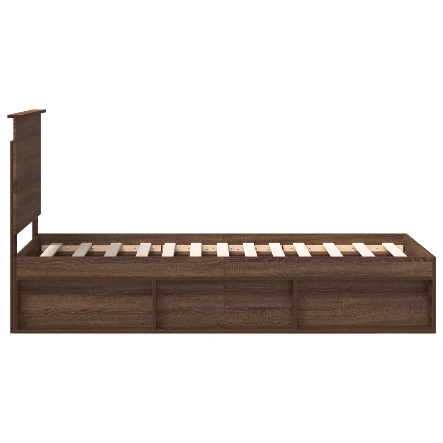 Bedframe Bruin Eiken 75 x 190 cm Massief grenenhout is nu te koop bij PeponiXL, paradijselijk wonen!