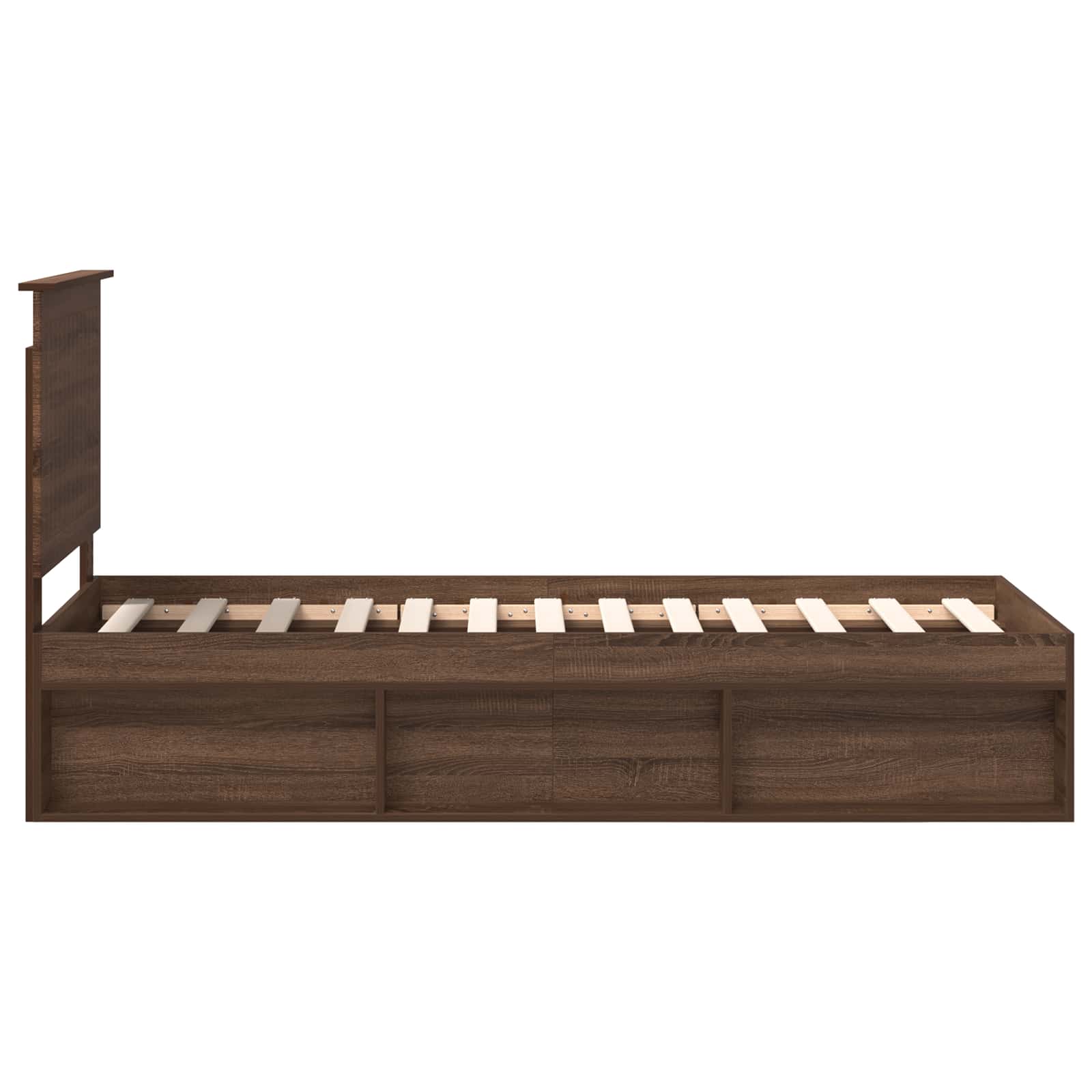 Bedframe Bruin Eiken 75 x 190 cm Massief grenenhout is nu te koop bij PeponiXL, paradijselijk wonen!