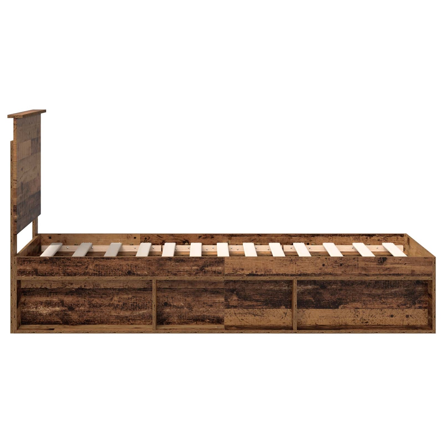 Bedframe met hoofdeinde Oudhout 75 x 190 cm Massief grenenhout is nu te koop bij PeponiXL, paradijselijk wonen!