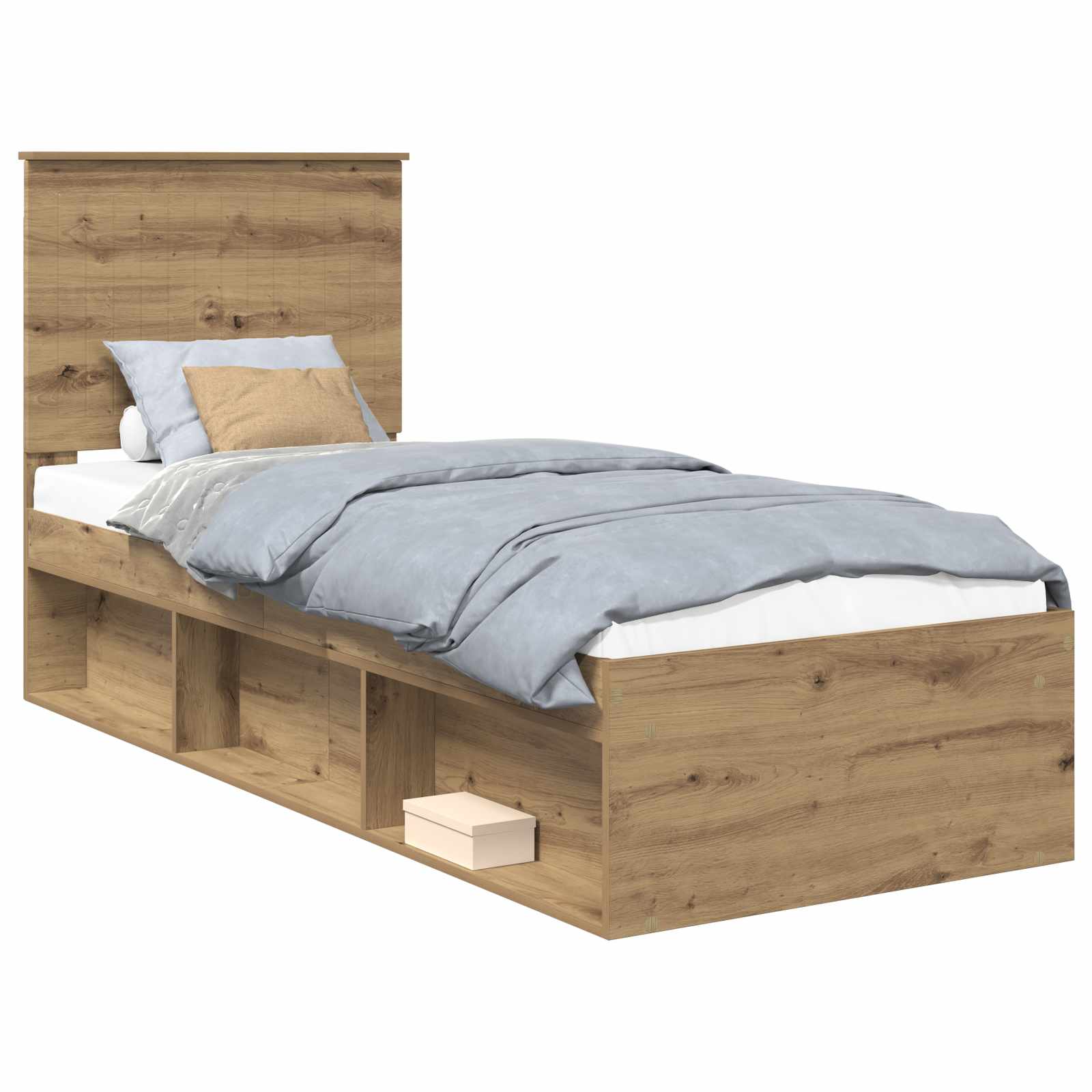 Bedframe Ambachtelijk eiken 75 x 190 cm Massief grenenhout is nu te koop bij PeponiXL, paradijselijk wonen!