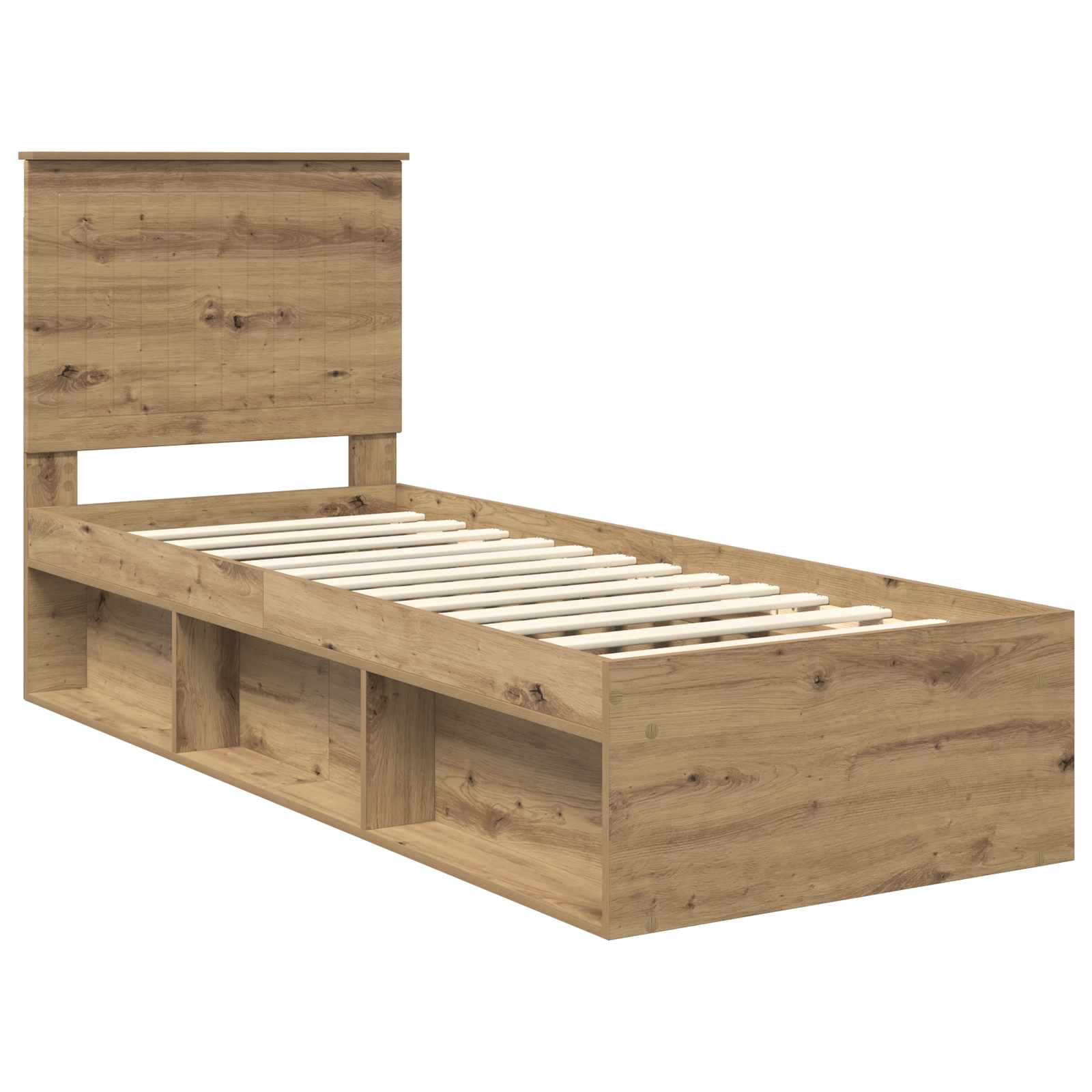 Bedframe Ambachtelijk eiken 75 x 190 cm Massief grenenhout is nu te koop bij PeponiXL, paradijselijk wonen!